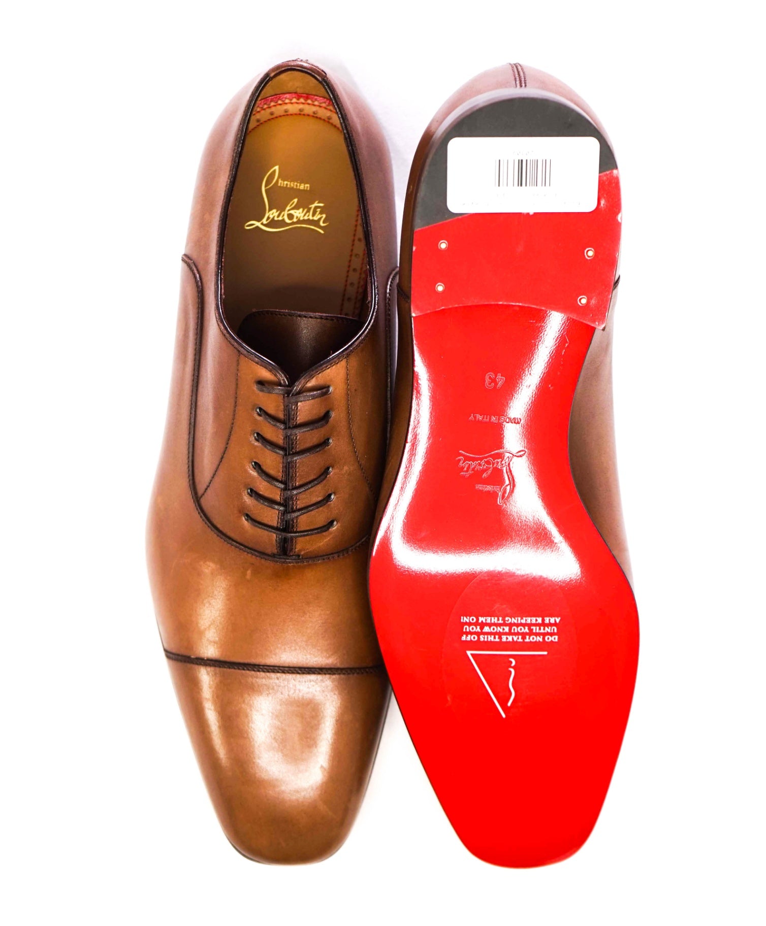 $1,050 CHRISTIAN LOUBOUTIN - *GREGGO* Brown Oxfords - 10 US (43EU)