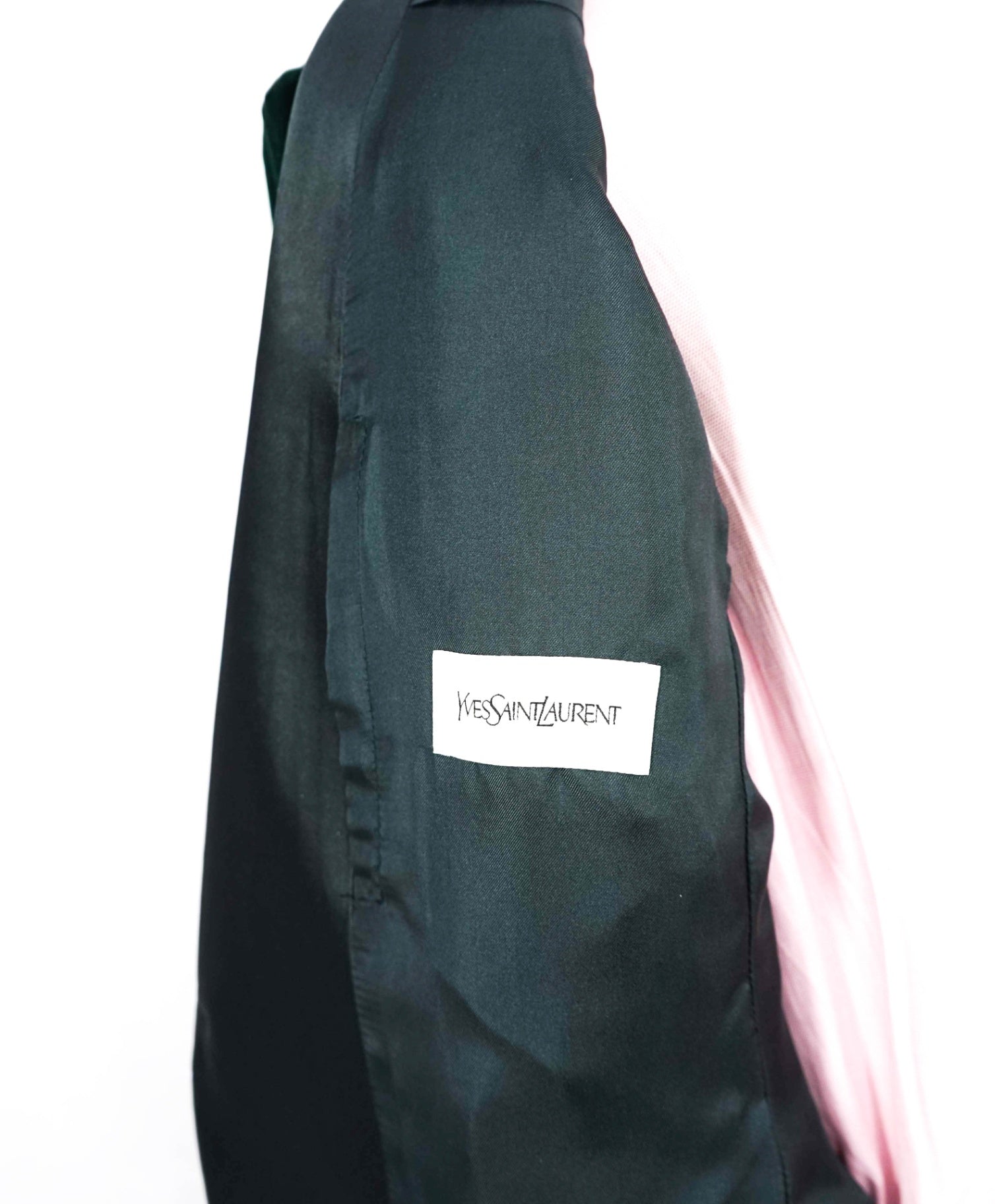 $3,300 Yves SAINT LAURENT Green Shawl Collar Velvet Jacket Blazer 42R