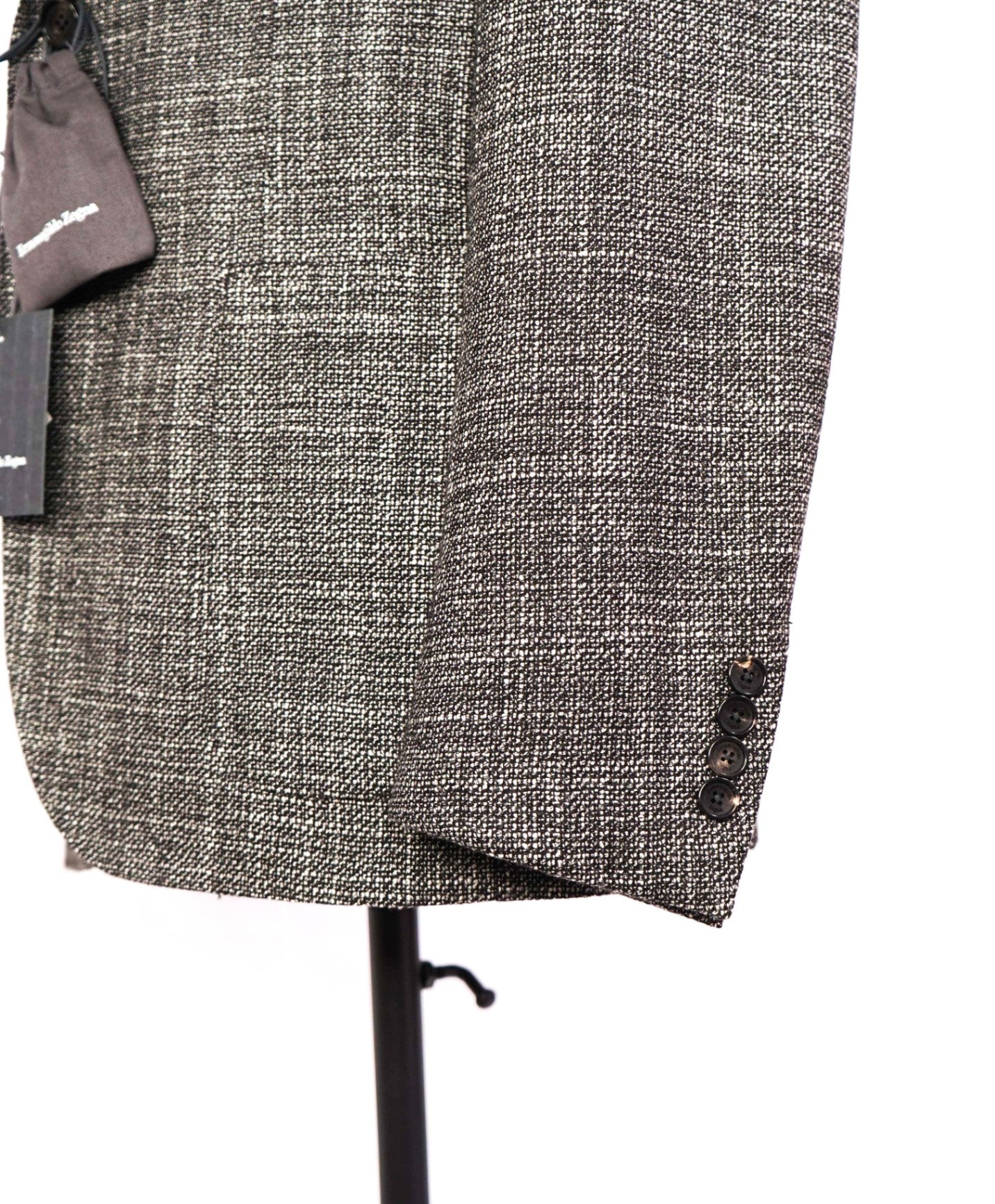 $3,295 Ermenegildo Zegna Black/White Fleck Wool/Silk Blazer 44R