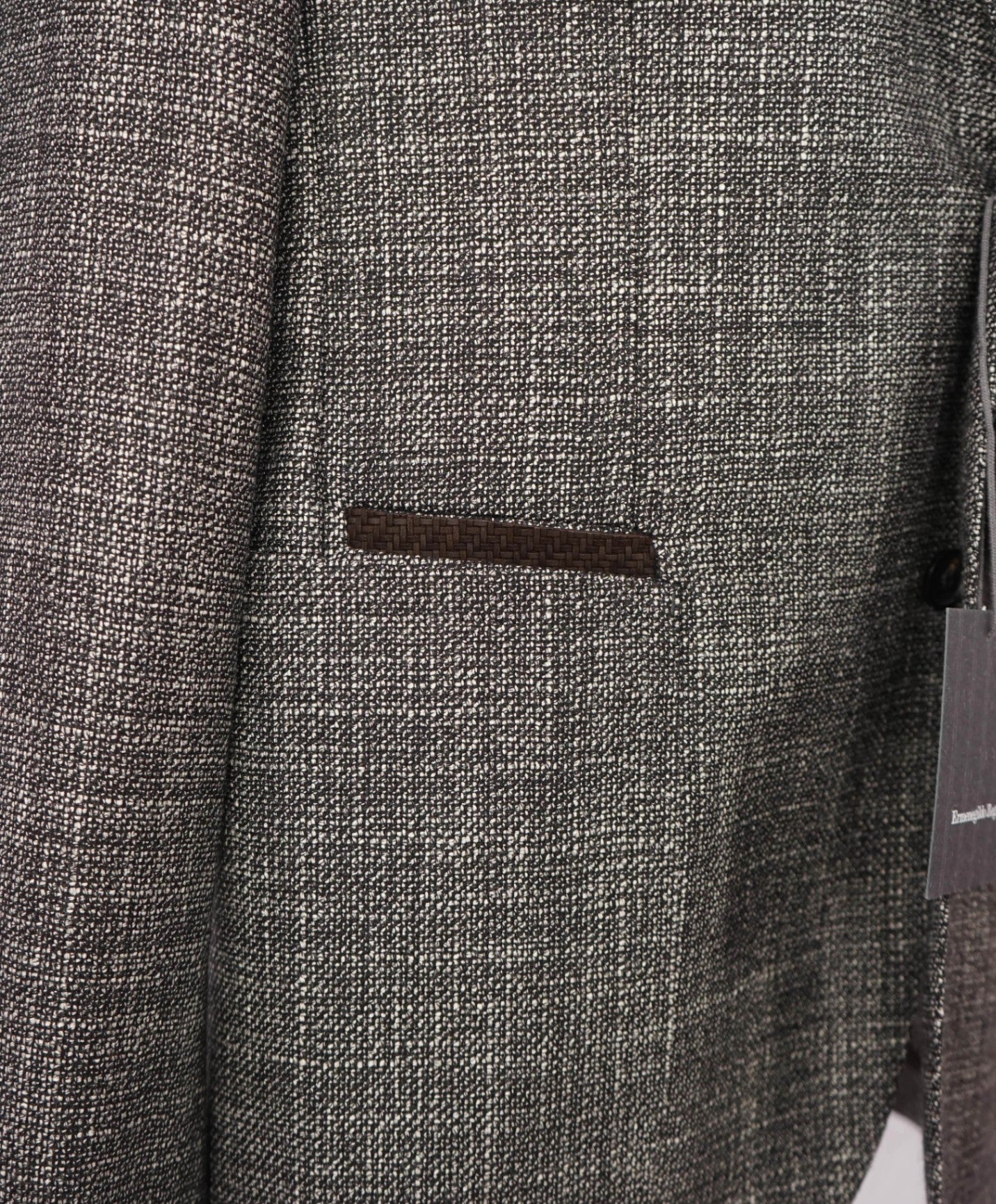 $3,295 Ermenegildo Zegna Black/White Fleck Wool/Silk Blazer 44R