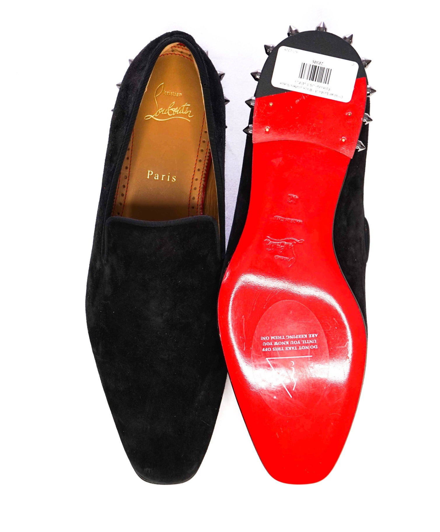 $1,200 Christain Louboutin "MARQUEES Spikeed" Black Loafer 9US (42)