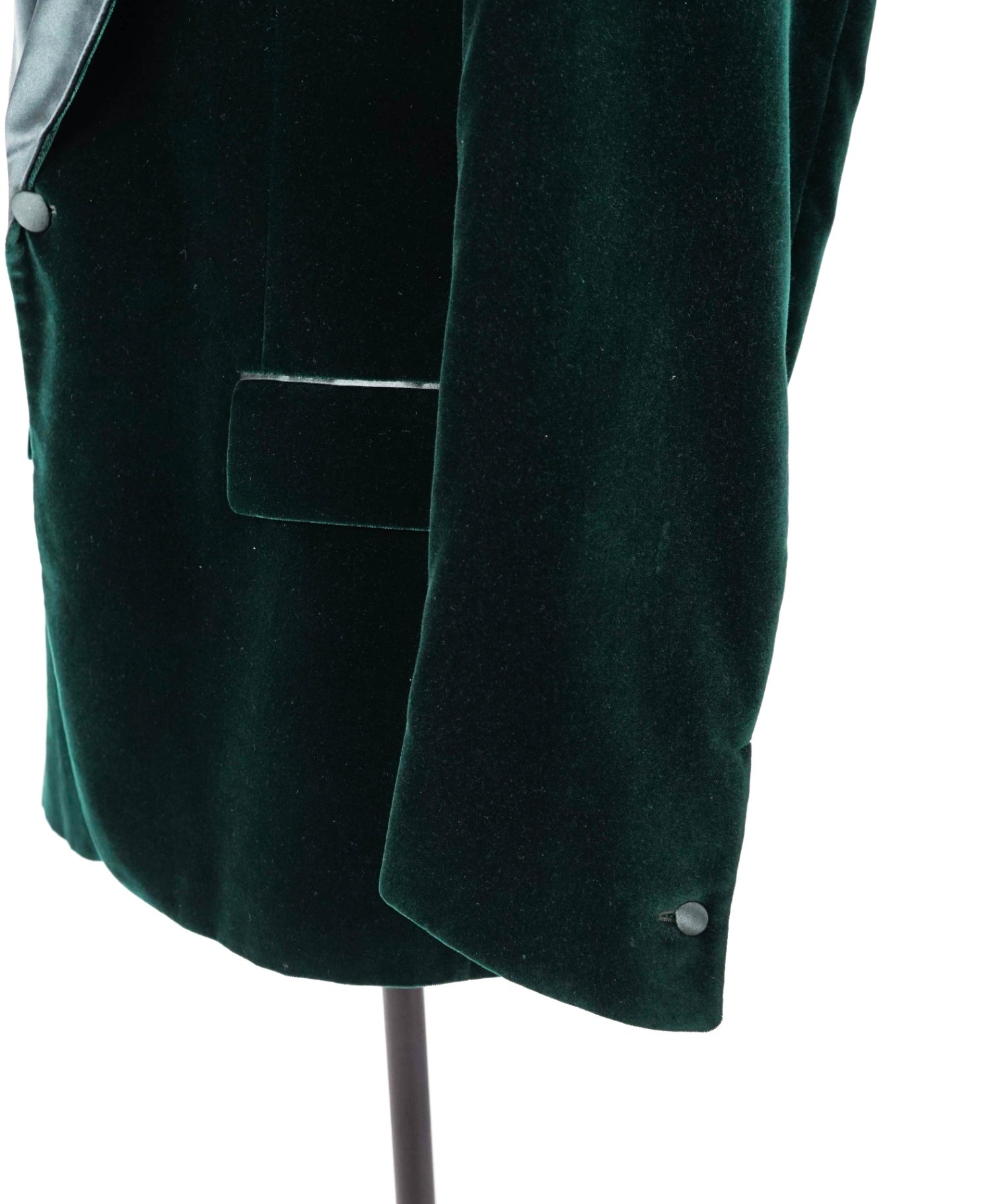 $3,300 Yves SAINT LAURENT Green Shawl Collar Velvet Jacket Blazer 42R