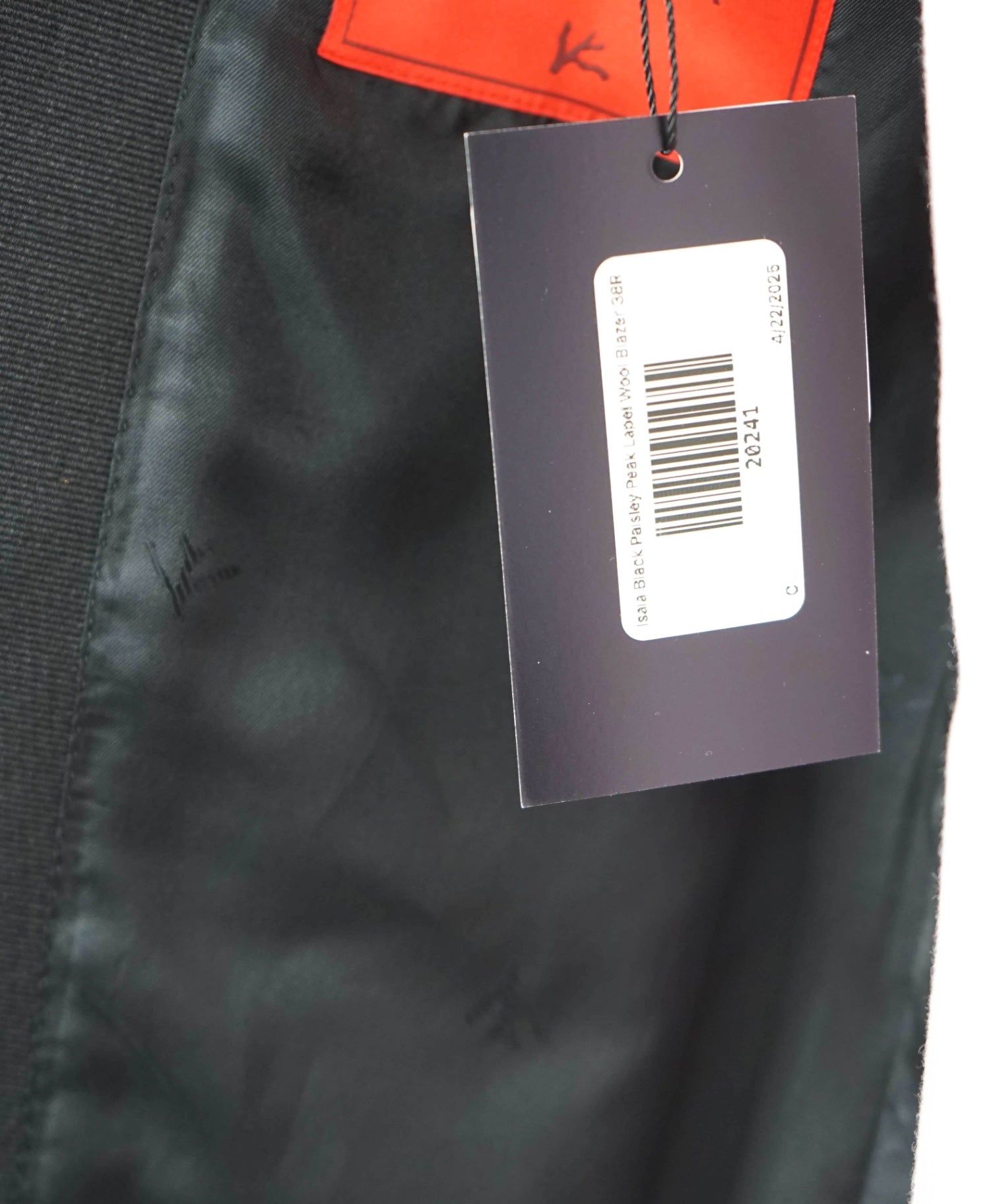 $4,900 ISAIA Black Paisley Peak Lapel Wool Dinner Jacket Blazer 38R