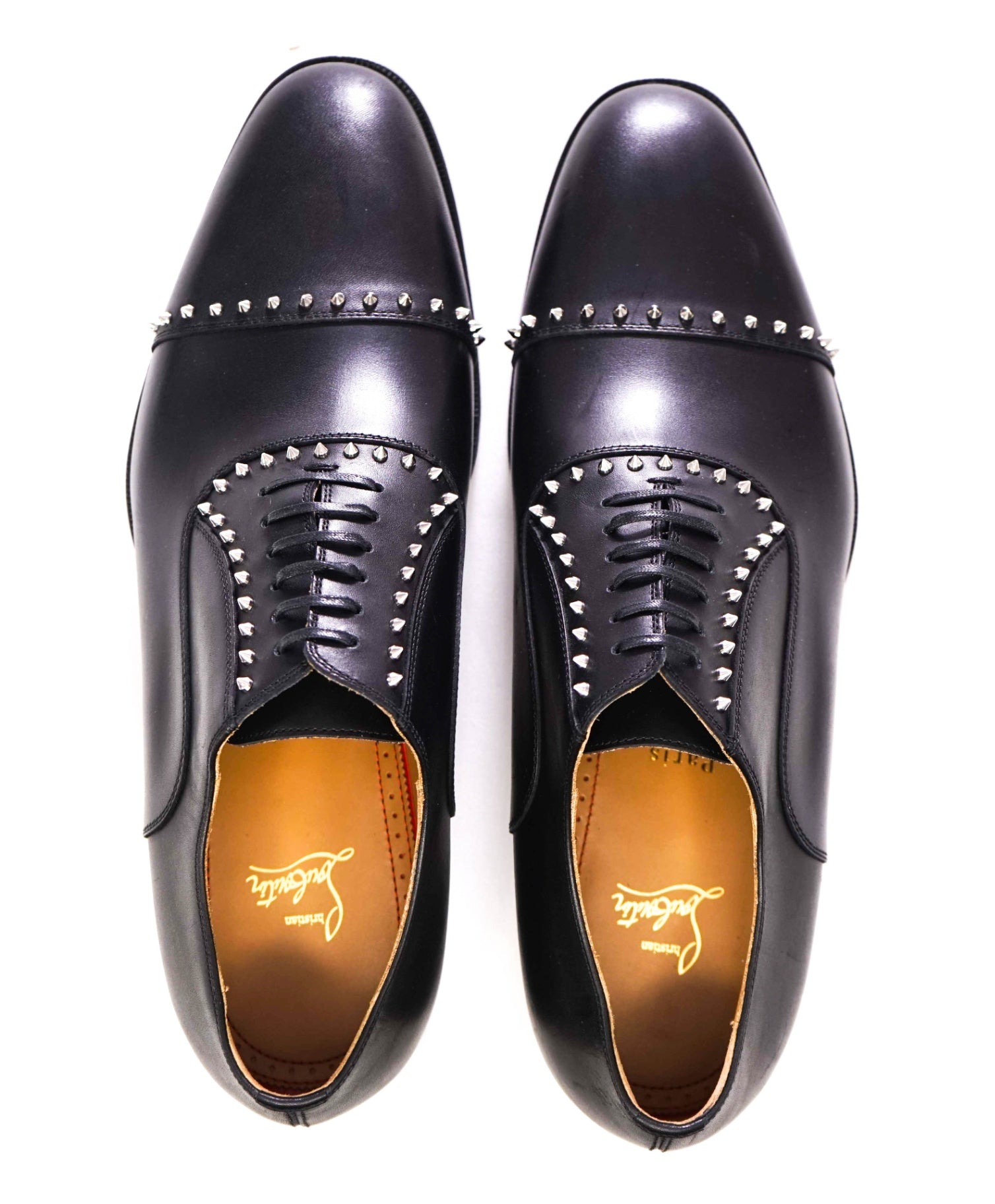 $1,200 CHRISTIAN LOUBOUTIN - *CLOOCLOO* Black Spike Oxfords - 12 US (45 EU)