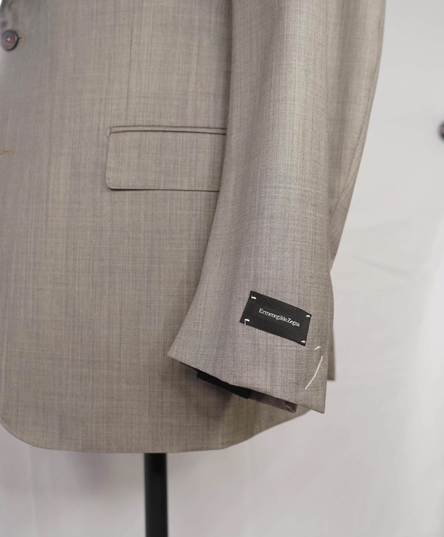 $3,250 Ermenegildo Zegna "TROFEO 600" Stone Grey Wool/Silk Blazer 48R