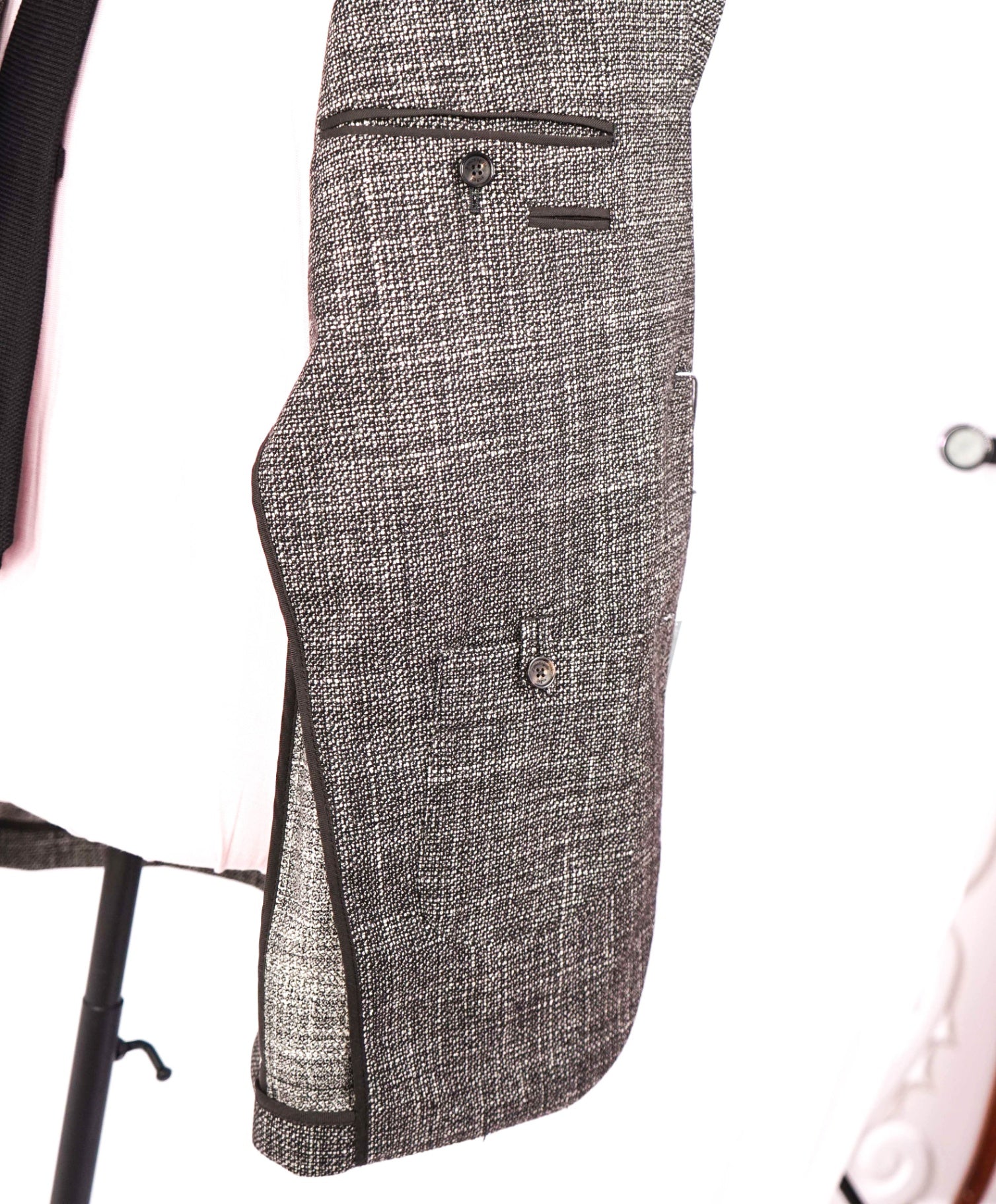 $3,295 Ermenegildo Zegna Black/White Fleck Wool/Silk Blazer 44R