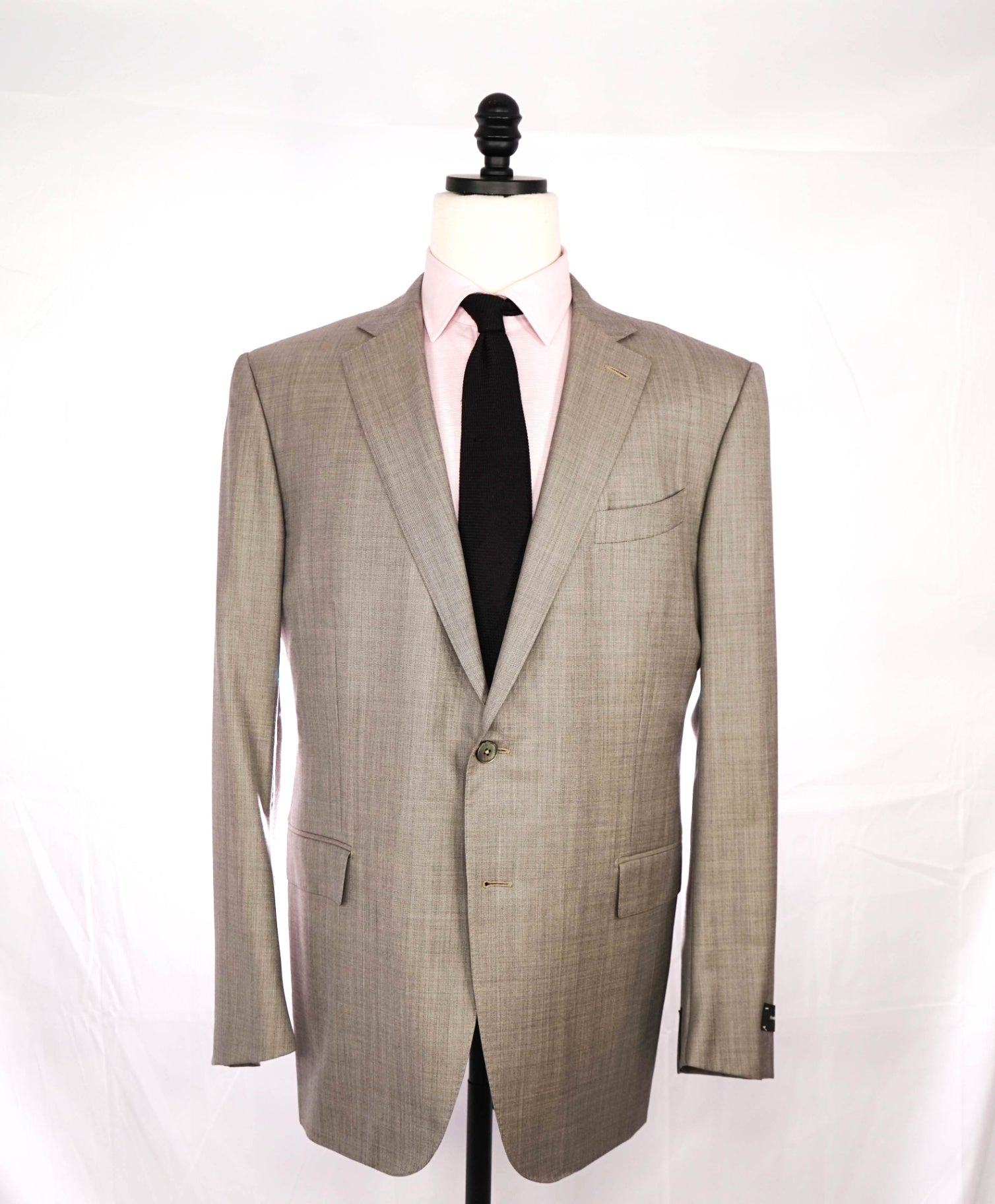 $3,250 Ermenegildo Zegna "TROFEO 600" Stone Grey Wool/Silk Blazer 48R