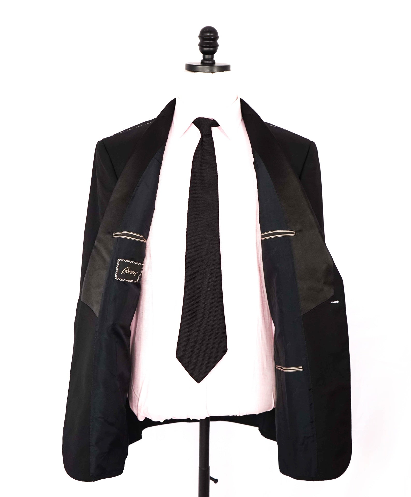 $6,270 BRIONI - *CELEB FAVORITE* Hand Made Black Peak Lapel Tuxedo - 44R