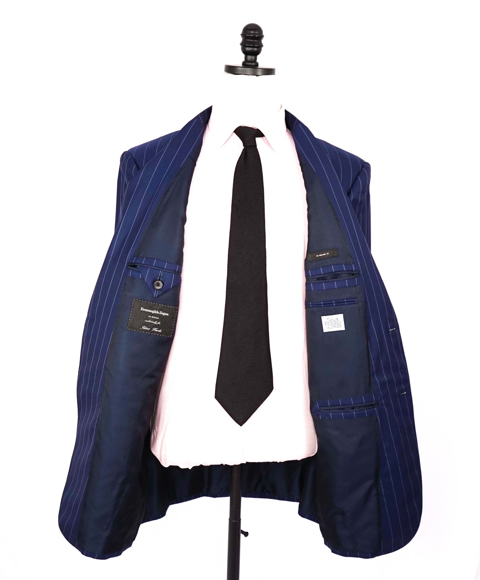 $3,995 Ermenegildo Zegna "15 MILMIL 15" Navy Pinstripe Suit 44L