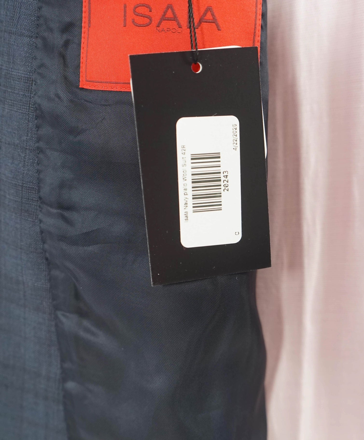 $4,500 ISAIA Navy Plaid Check Wool 2-Piece Suit 42R