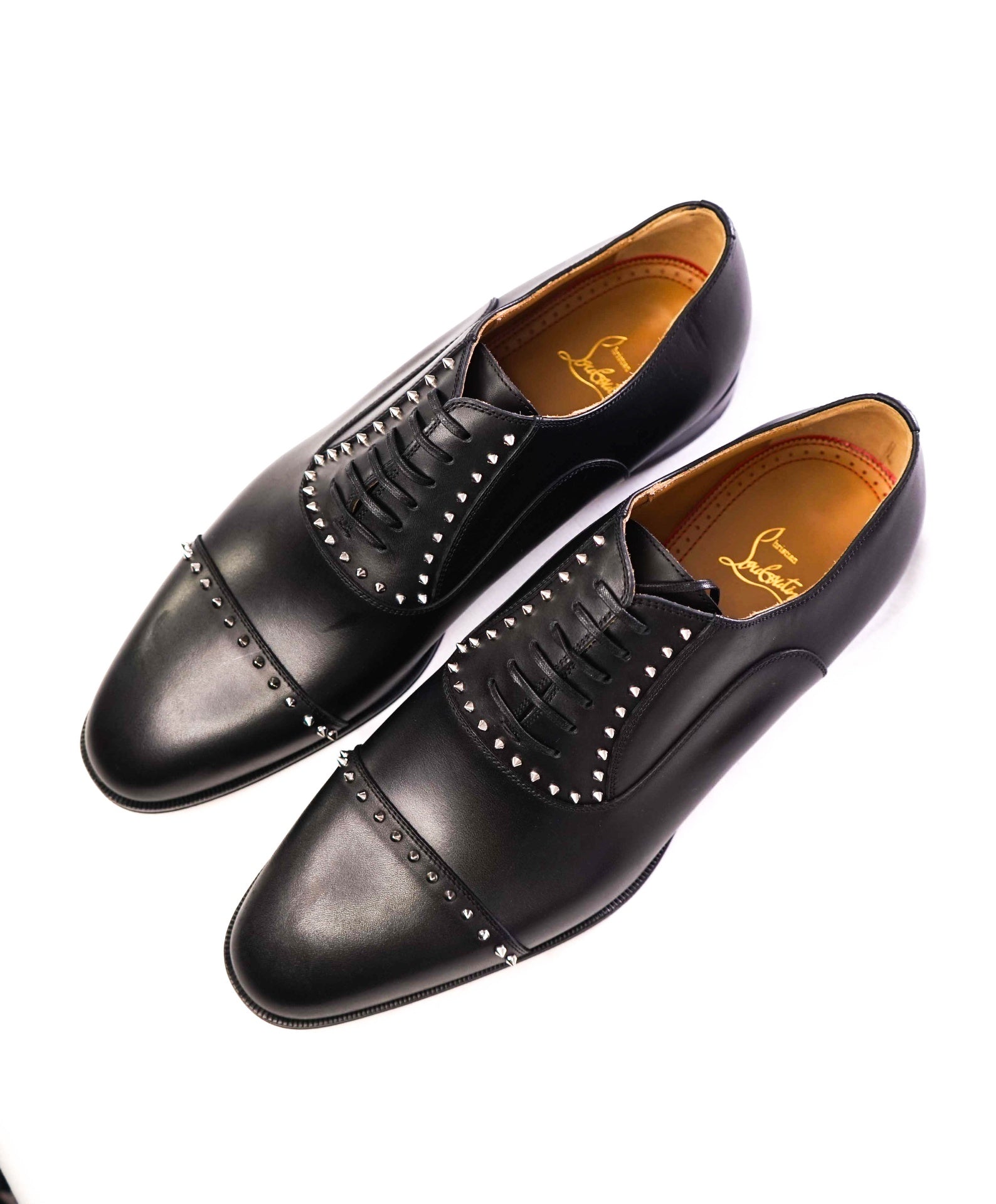 $1,200 CHRISTIAN LOUBOUTIN - *CLOOCLOO* Black Spike Oxfords - 12 US (45 EU)