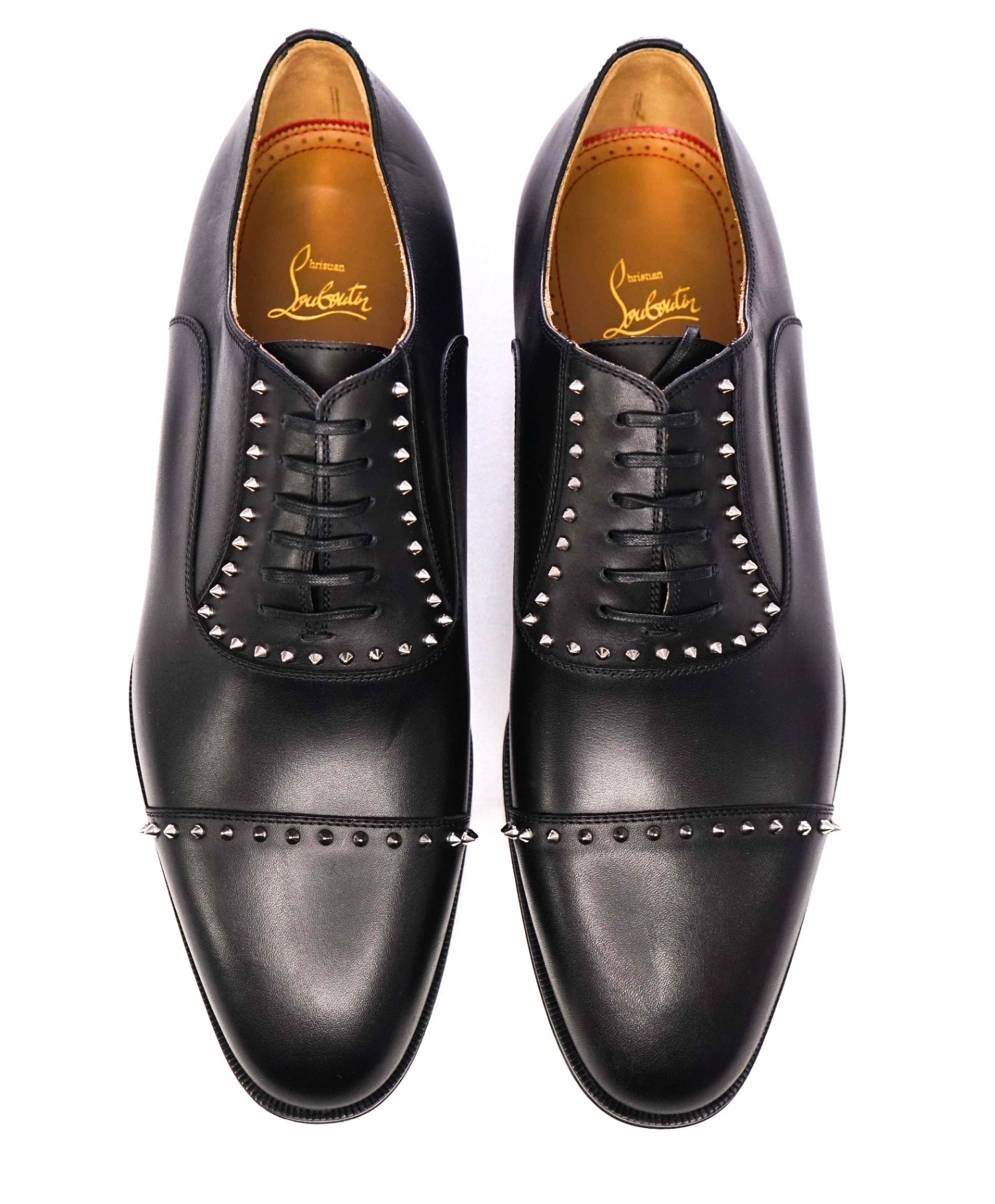 $1,200 CHRISTIAN LOUBOUTIN - *CLOOCLOO* Black Spike Oxfords - 12 US (45 EU)