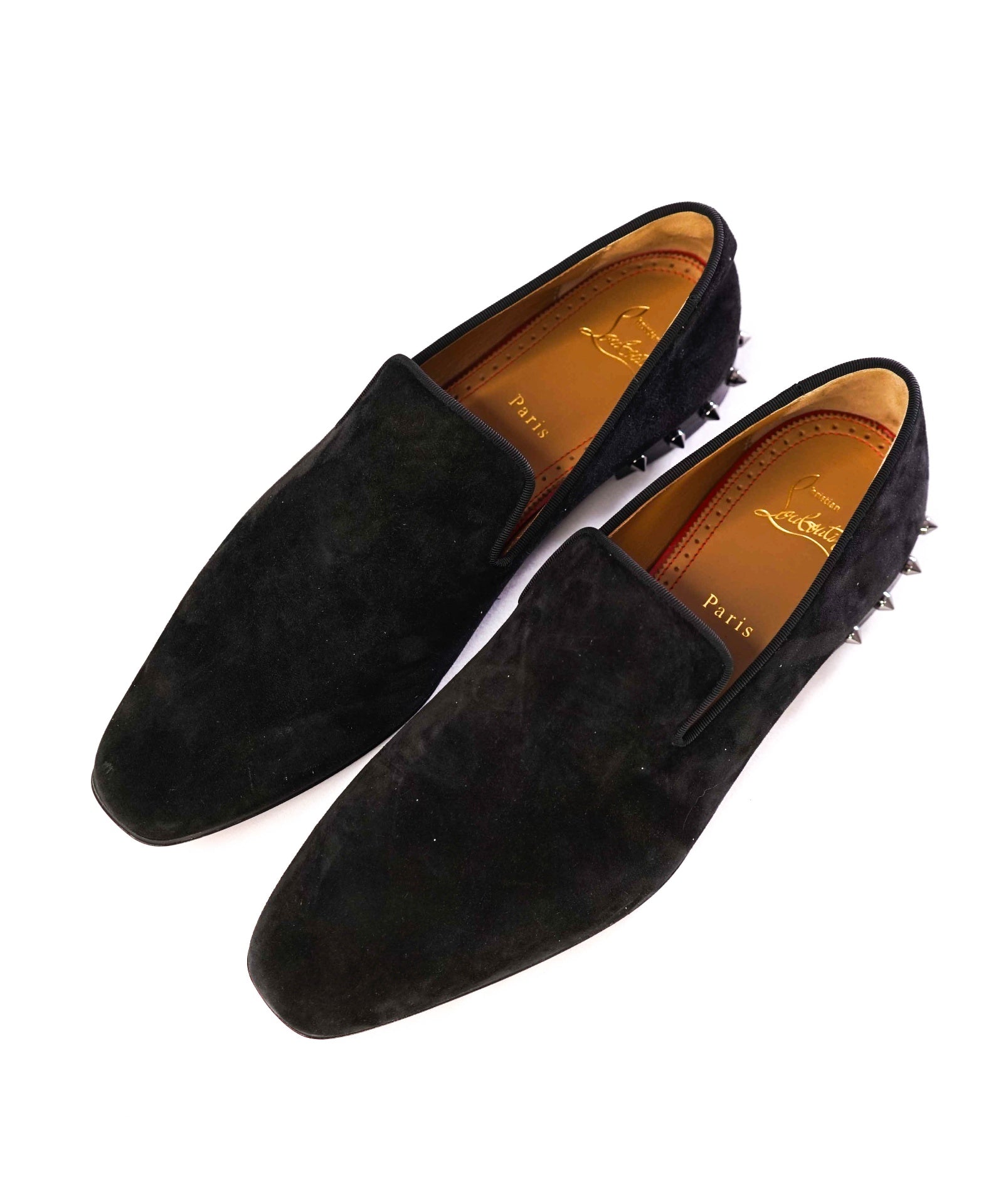 $1,200 Christain Louboutin "MARQUEES Spikeed" Black Loafer 9US (42)