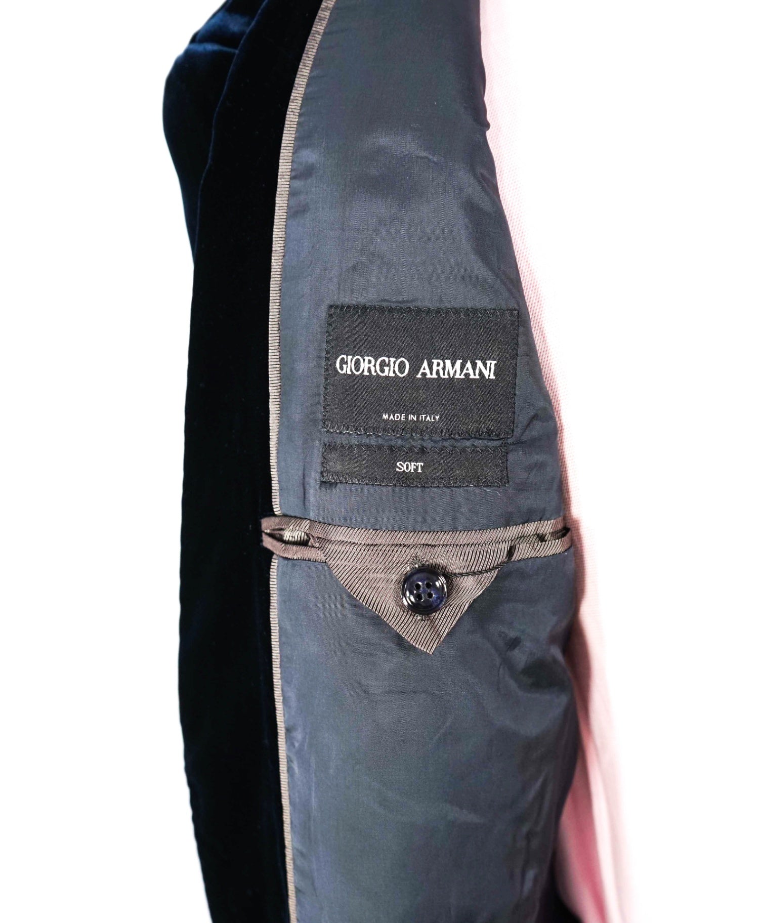 $2,995 GIORGIO ARMANI - Navy Velvet "SOFT" Blazer - 36R (46EU)