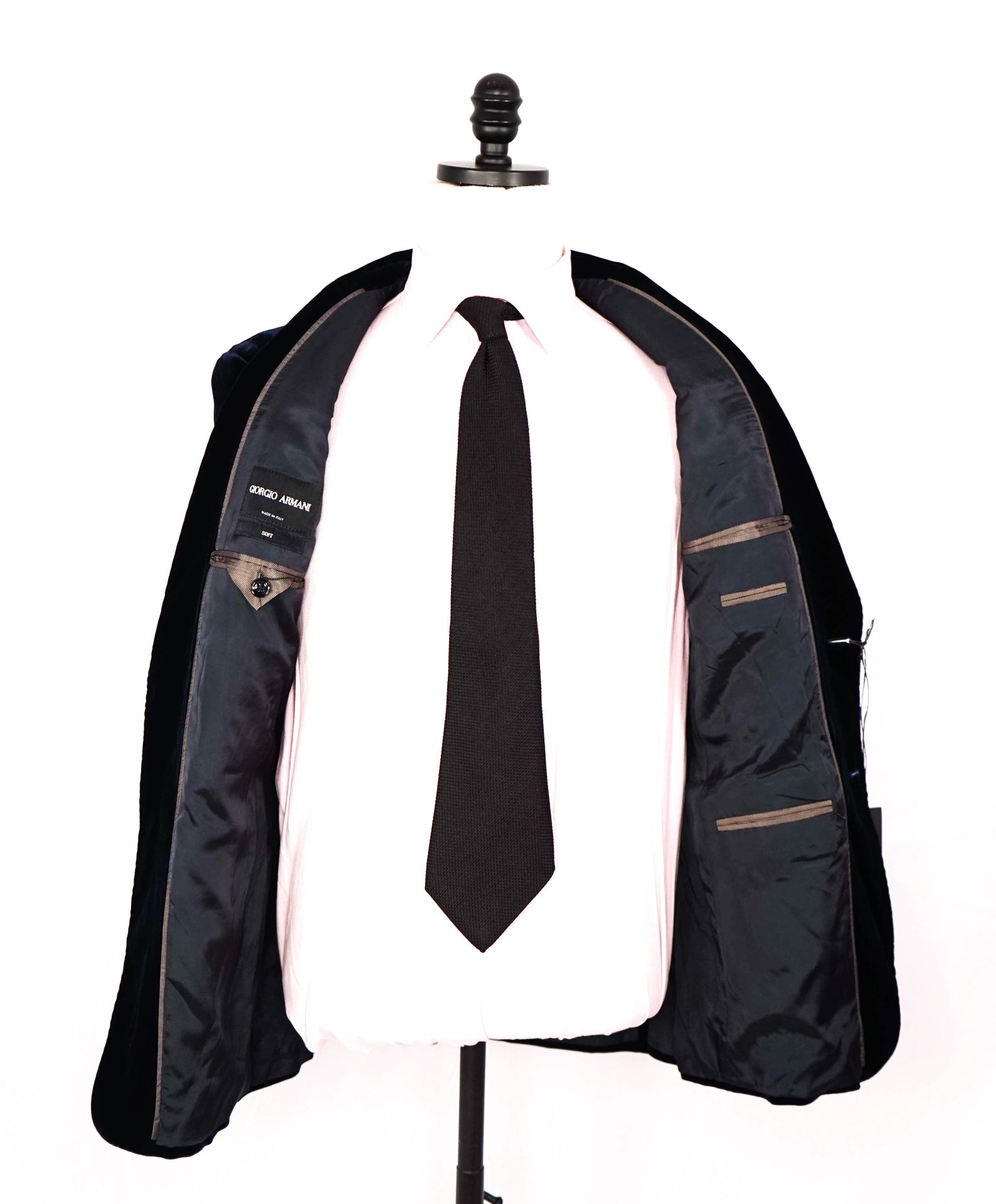 $2,995 GIORGIO ARMANI - Navy Velvet "SOFT" Blazer - 36R (46EU)
