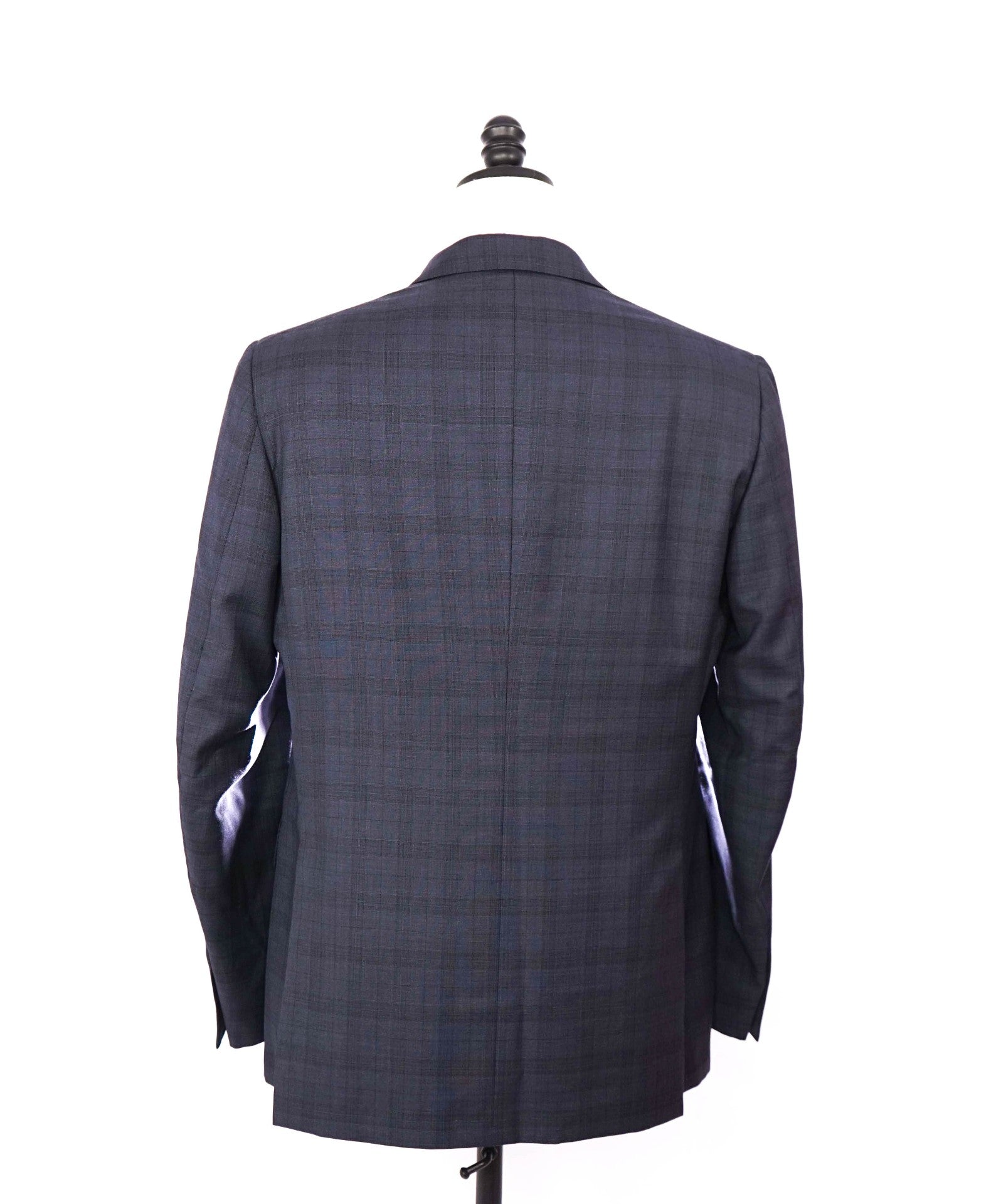 $4,500 ISAIA Navy Plaid Check Wool 2-Piece Suit 42R