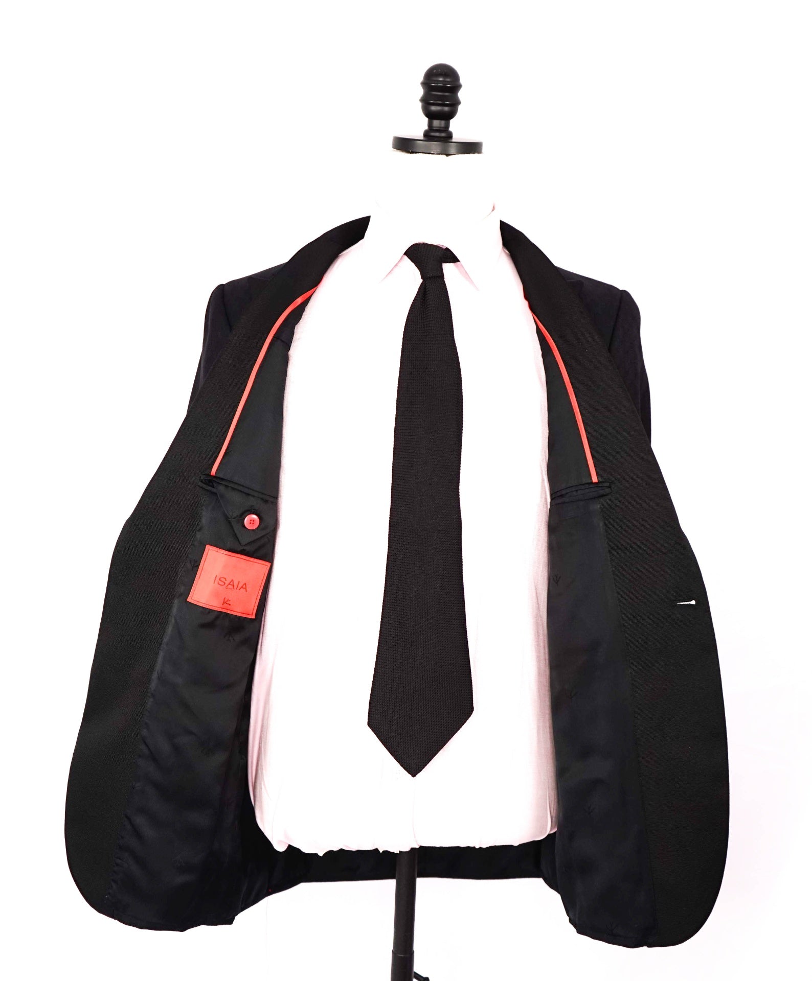 $4,900 ISAIA Black Paisley Peak Lapel Wool Dinner Jacket Blazer 38R