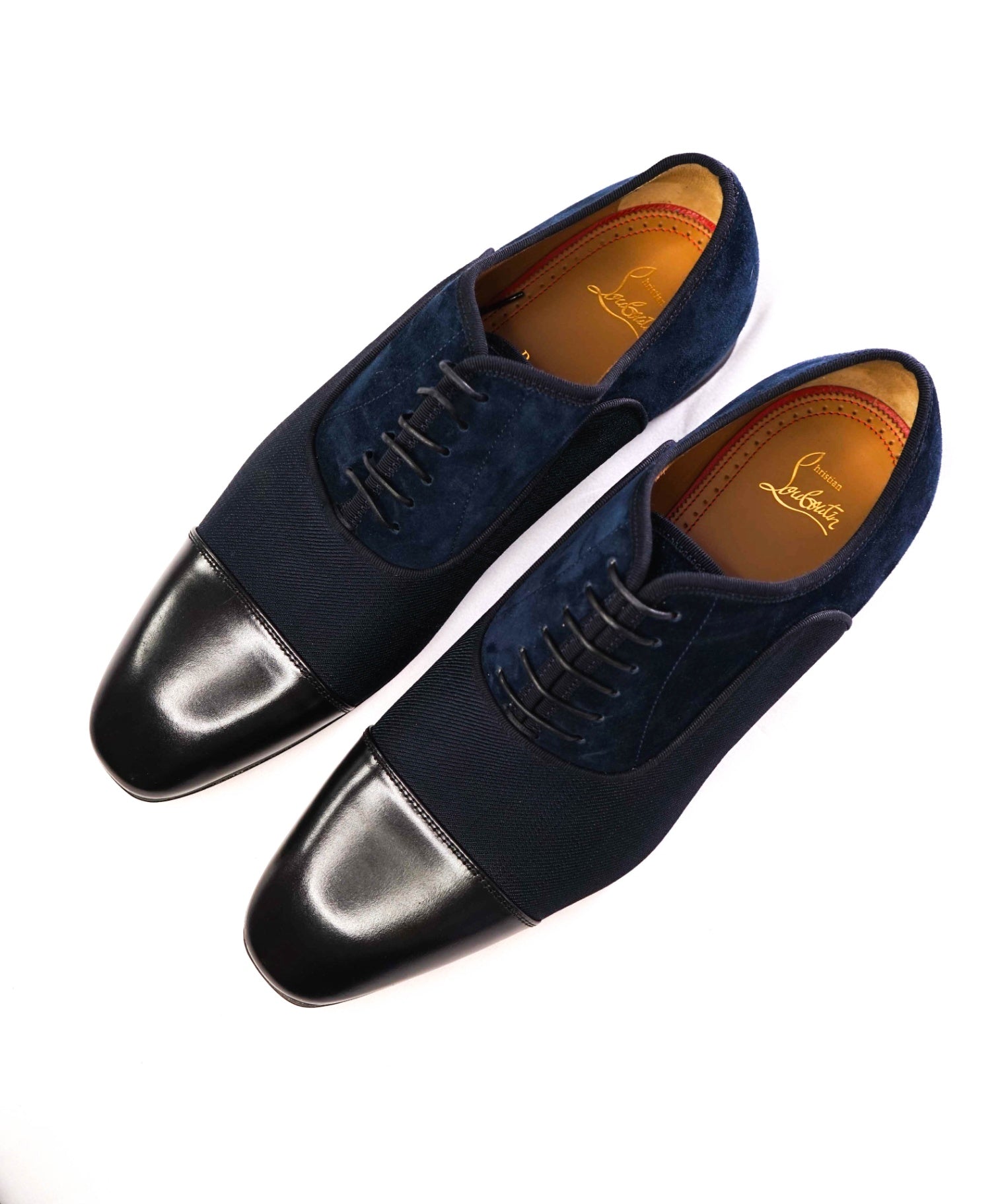 $1,050 CHRISTIAN LOUBOUTIN - *GREGGO* Suede Navy Blue Oxfords - 11 US (44EU)