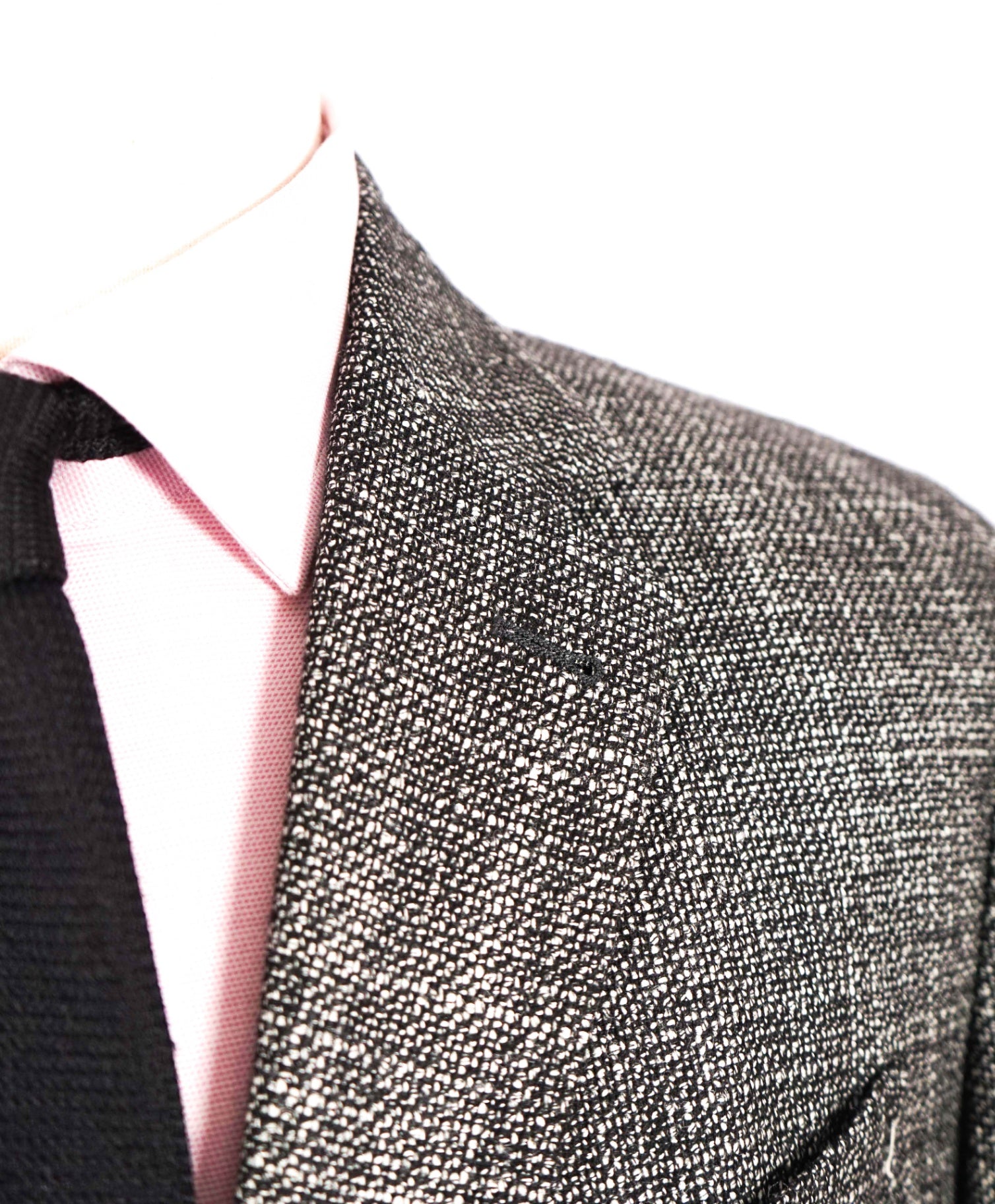 $3,295 Ermenegildo Zegna Black/White Fleck Wool/Silk Blazer 44R