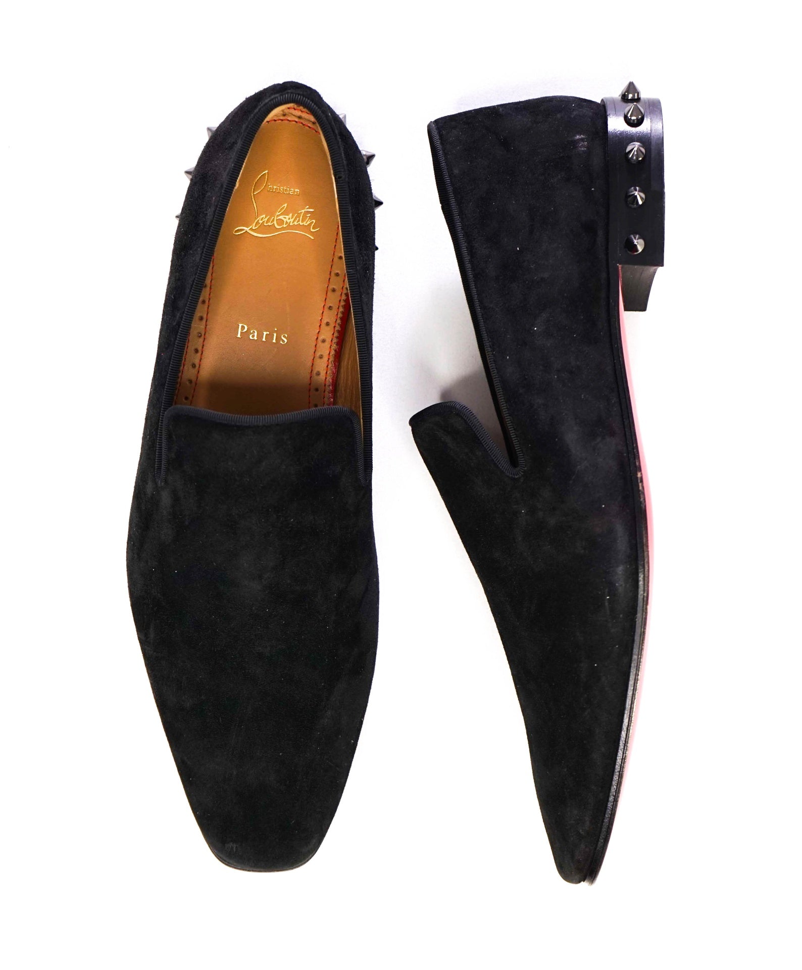 $1,200 Christain Louboutin "MARQUEES Spikeed" Black Loafer 9US (42)