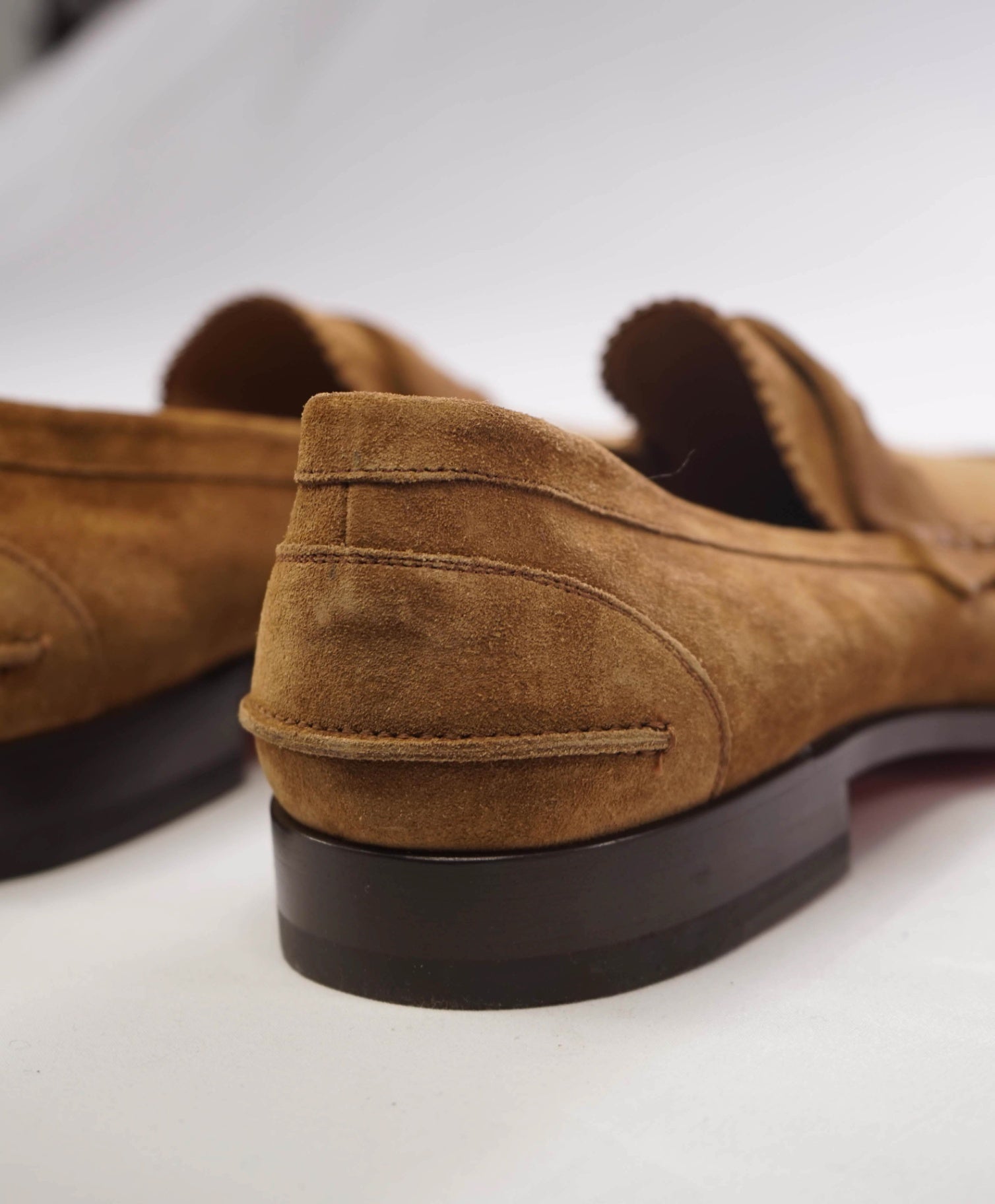 $1,145 CHRISTIAN LOUBOUTIN - *PENNY* Tobacco Suede Loafers - 10US (43EU)