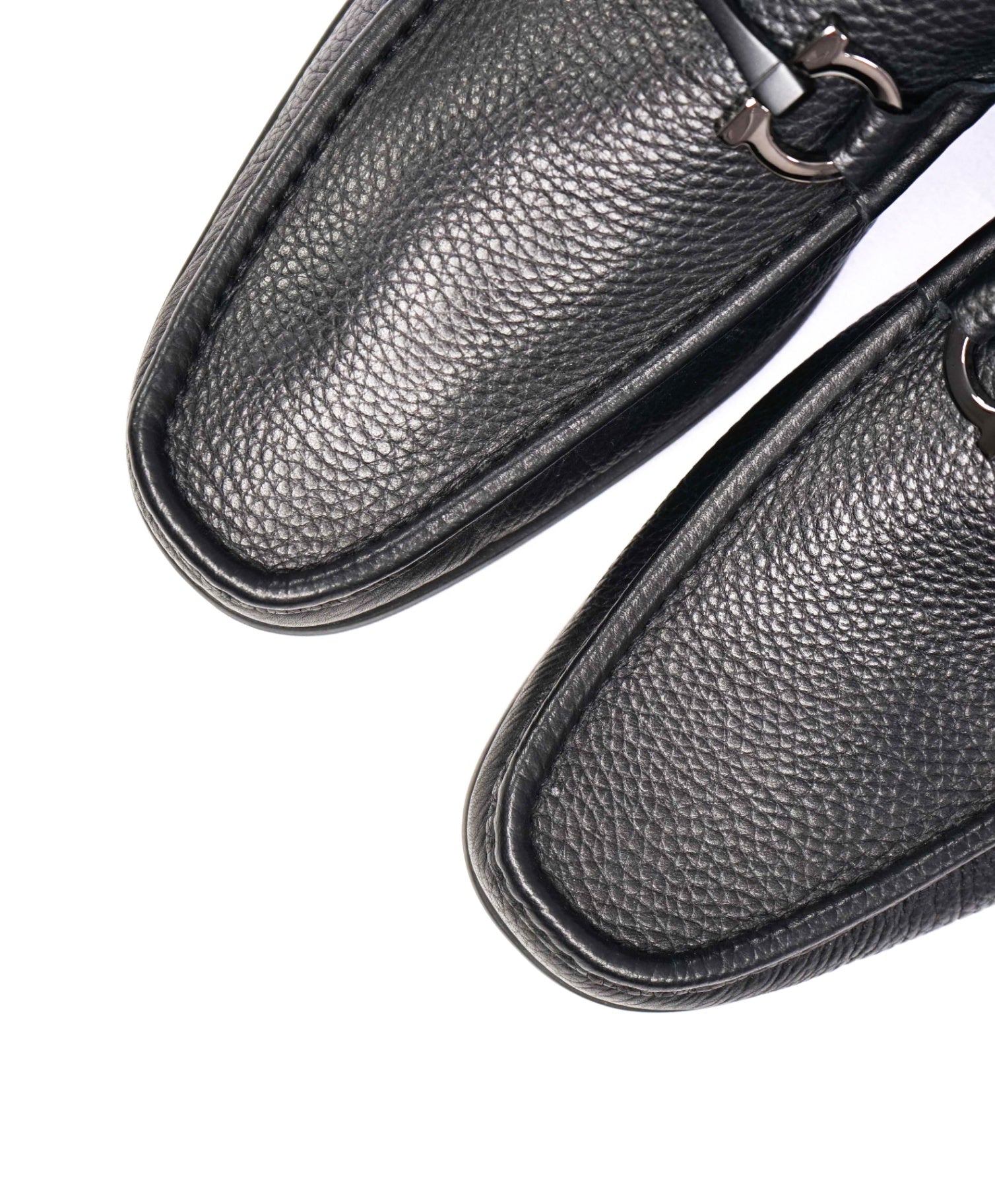 $850 SALVATORE FERRAGAMO - “GRANDIOSO" Gancini Bit Loafer Black Leather - 11EE