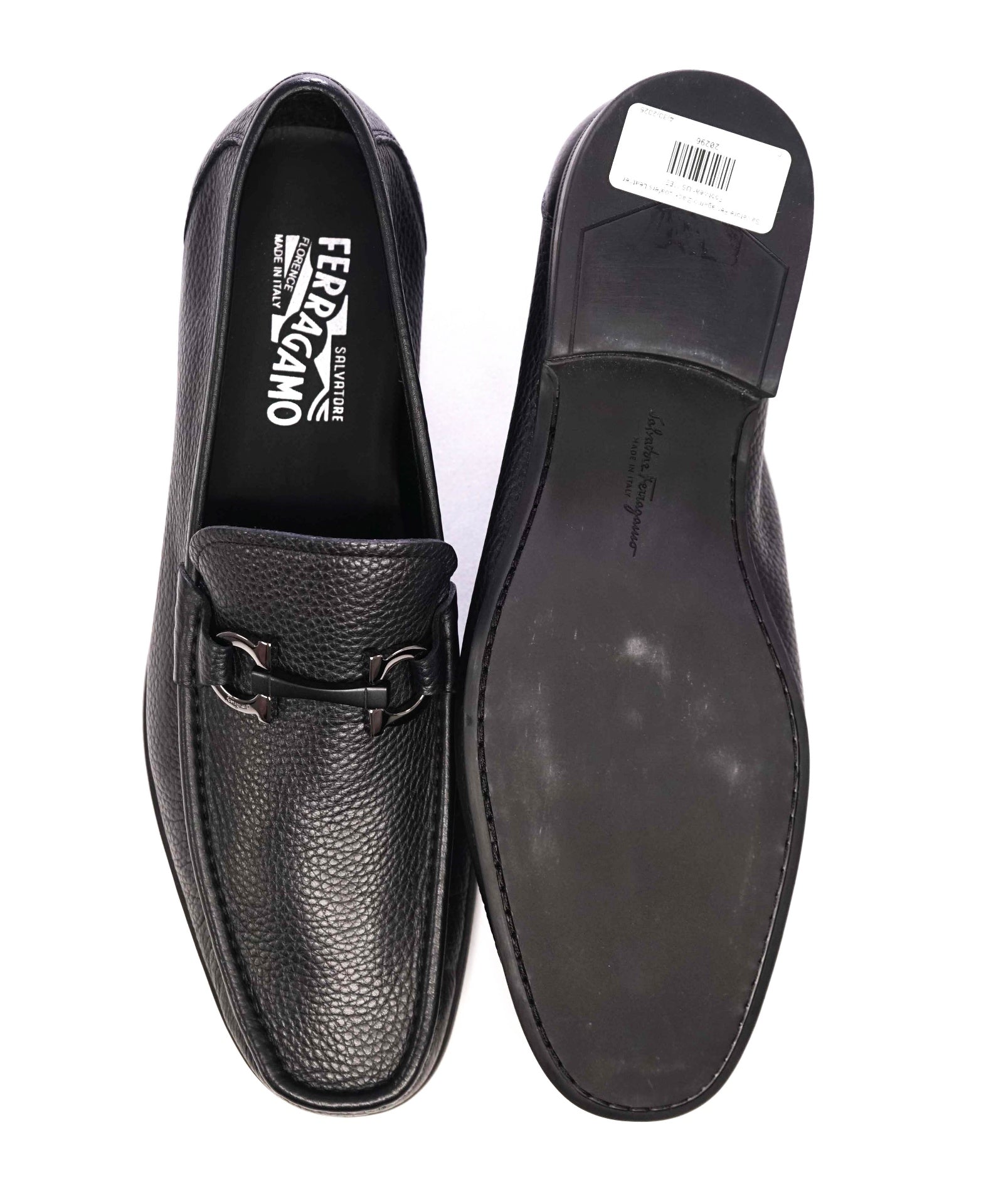 $850 SALVATORE FERRAGAMO - “GRANDIOSO" Gancini Bit Loafer Black Leather - 11EE