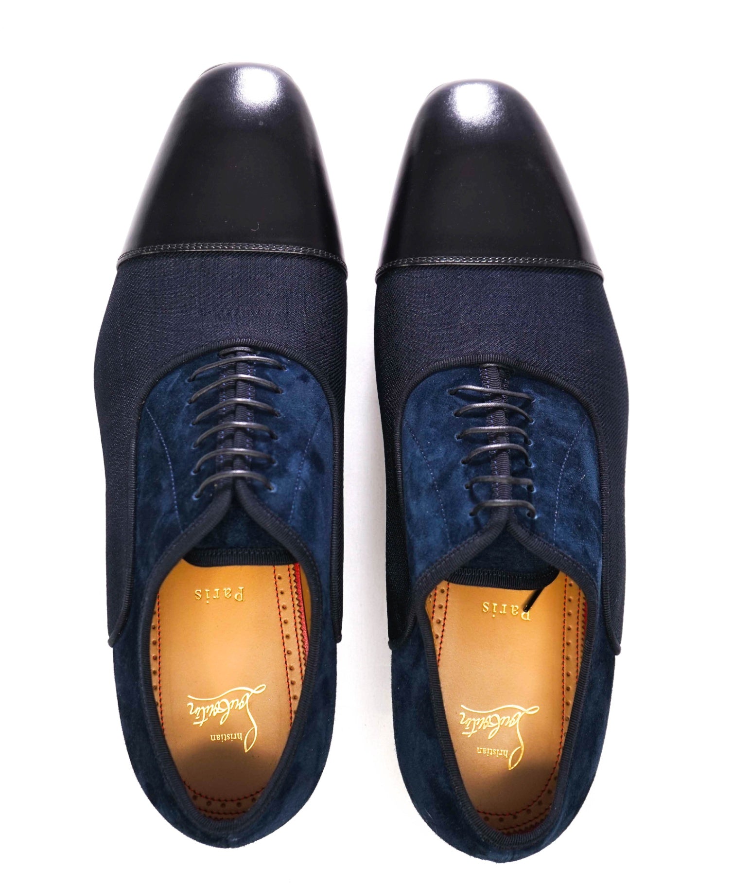 $1,050 CHRISTIAN LOUBOUTIN - *GREGGO* Suede Navy Blue Oxfords - 11 US (44EU)