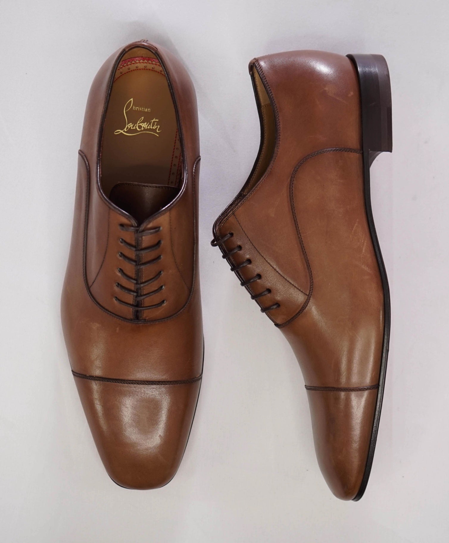 $1,050 CHRISTIAN LOUBOUTIN - *GREGGO* Brown Oxfords - 10 US (43EU)