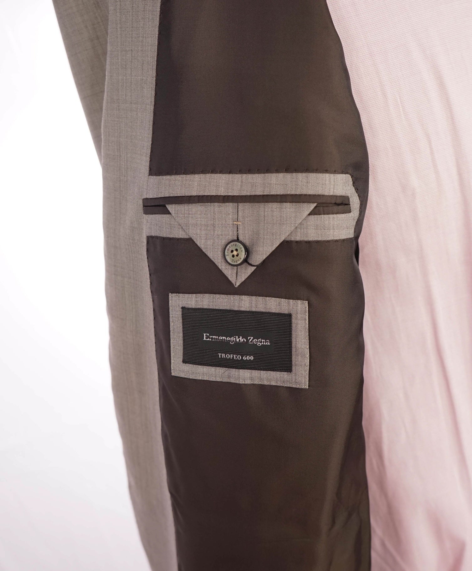 $3,250 Ermenegildo Zegna "TROFEO 600" Stone Grey Wool/Silk Blazer 48R
