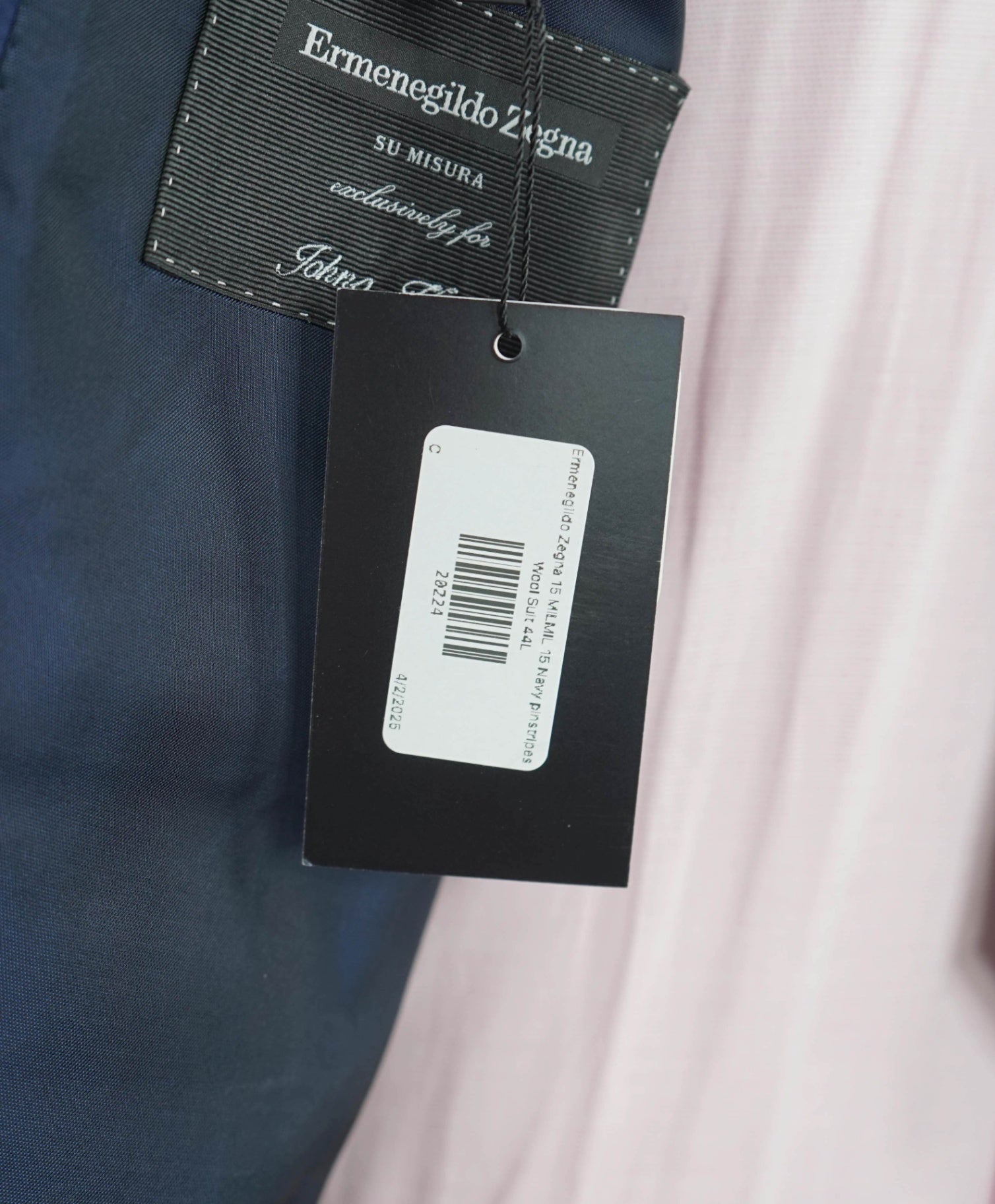 $3,995 Ermenegildo Zegna "15 MILMIL 15" Navy Pinstripe Suit 44L