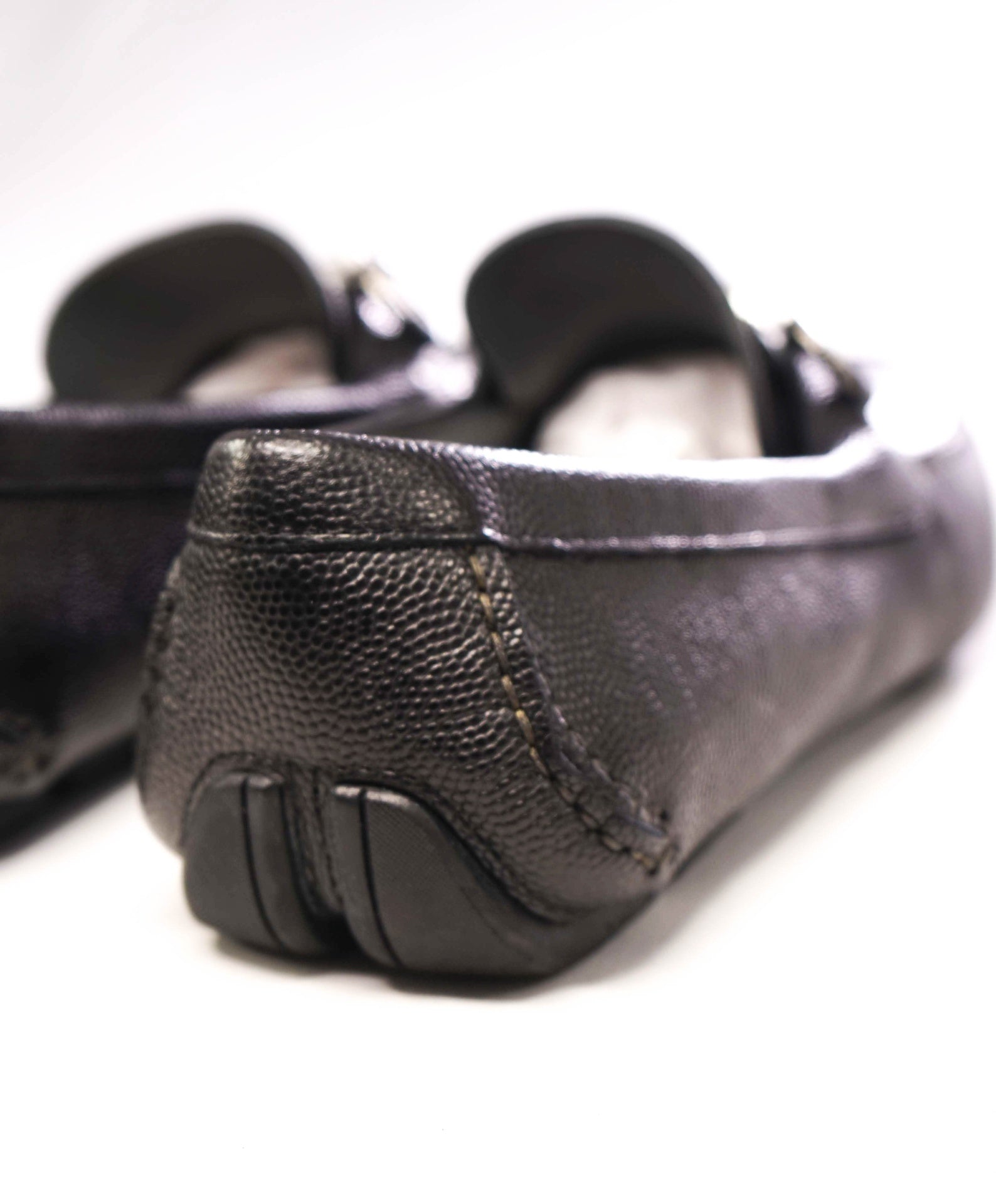 $800 Salvatore Ferragamo "PARIGI" Black Pebbled Leather Loafer 11 D (44 EU)