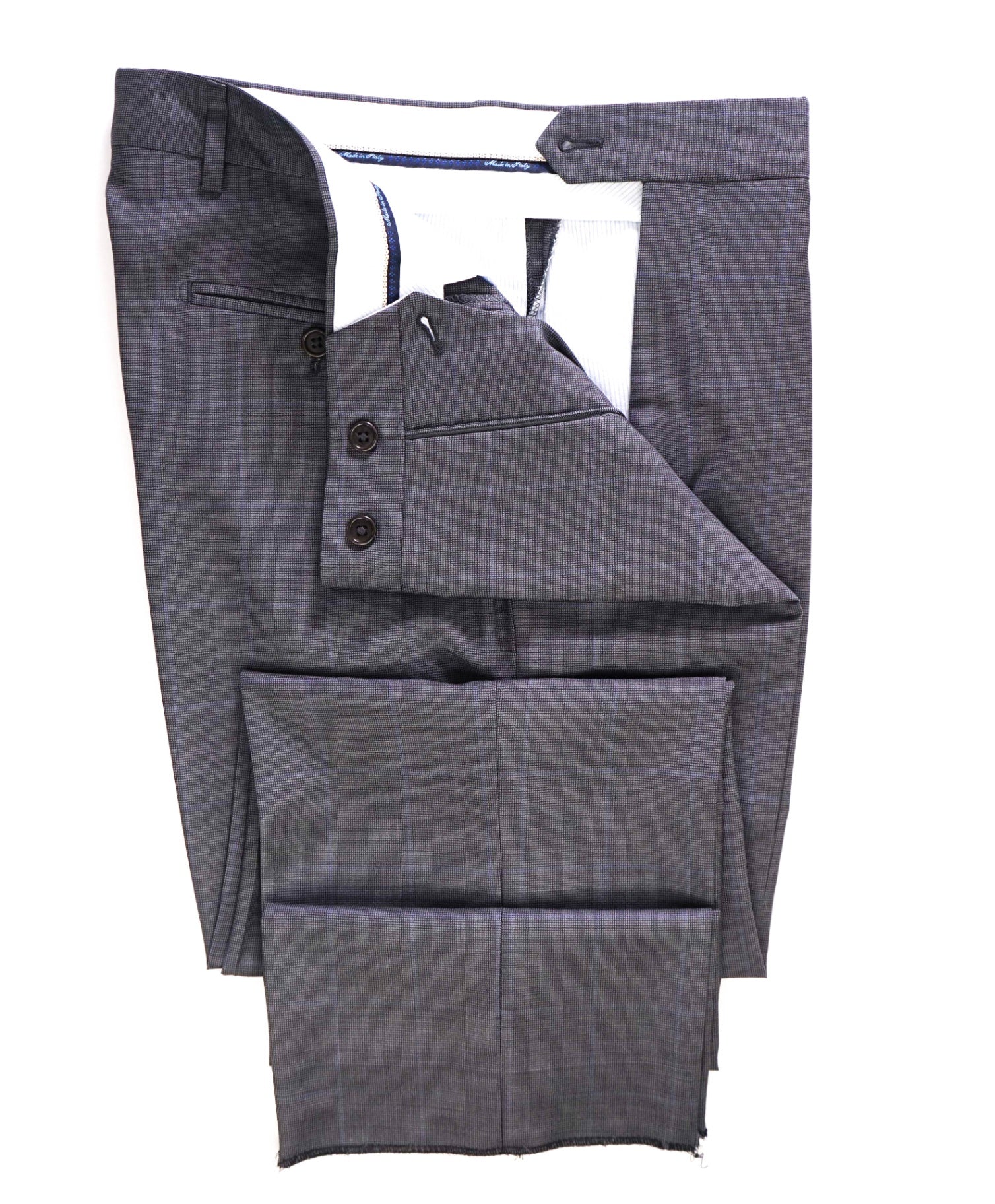 $400 Saks Fifth Avenue Grey Window Pane Wool/Silk Pants 32W