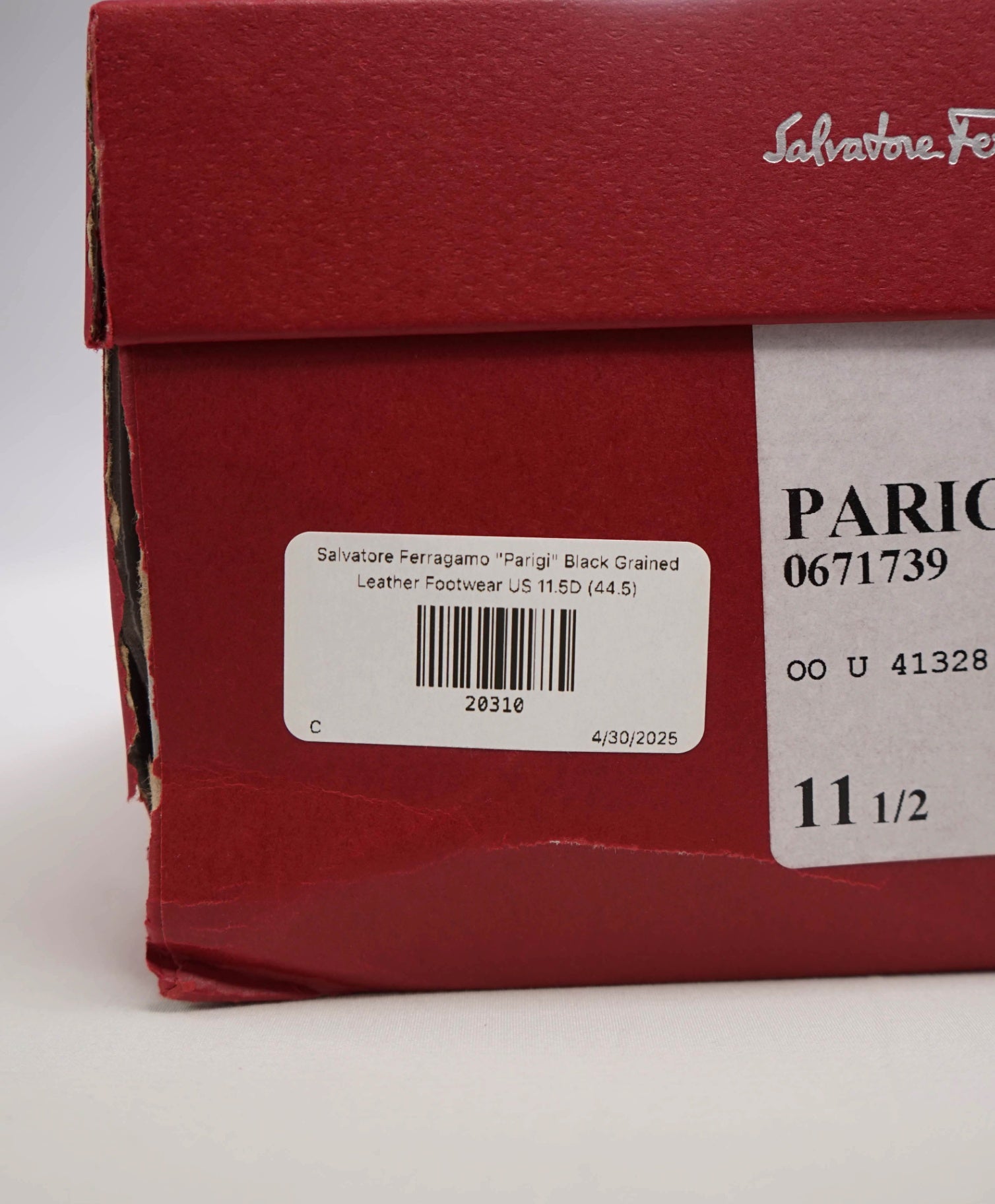 $800 Salvatore Ferragamo "PARIGI" Black Pebbled Leather Loafer 11.5 D (44.5EU)