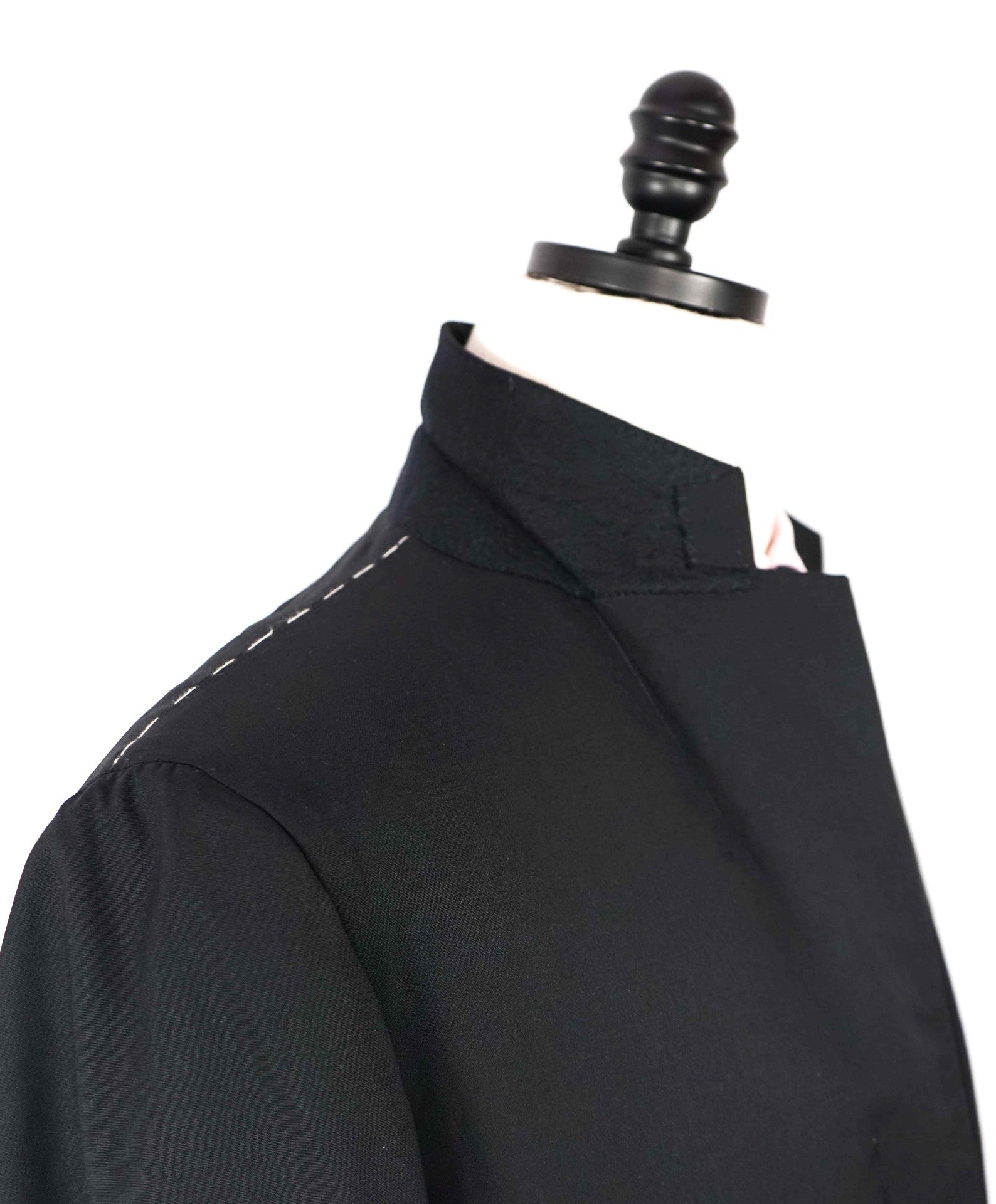 $10,000 KITON - Solid Black Suit 2-3 Roll Lapel - 42R