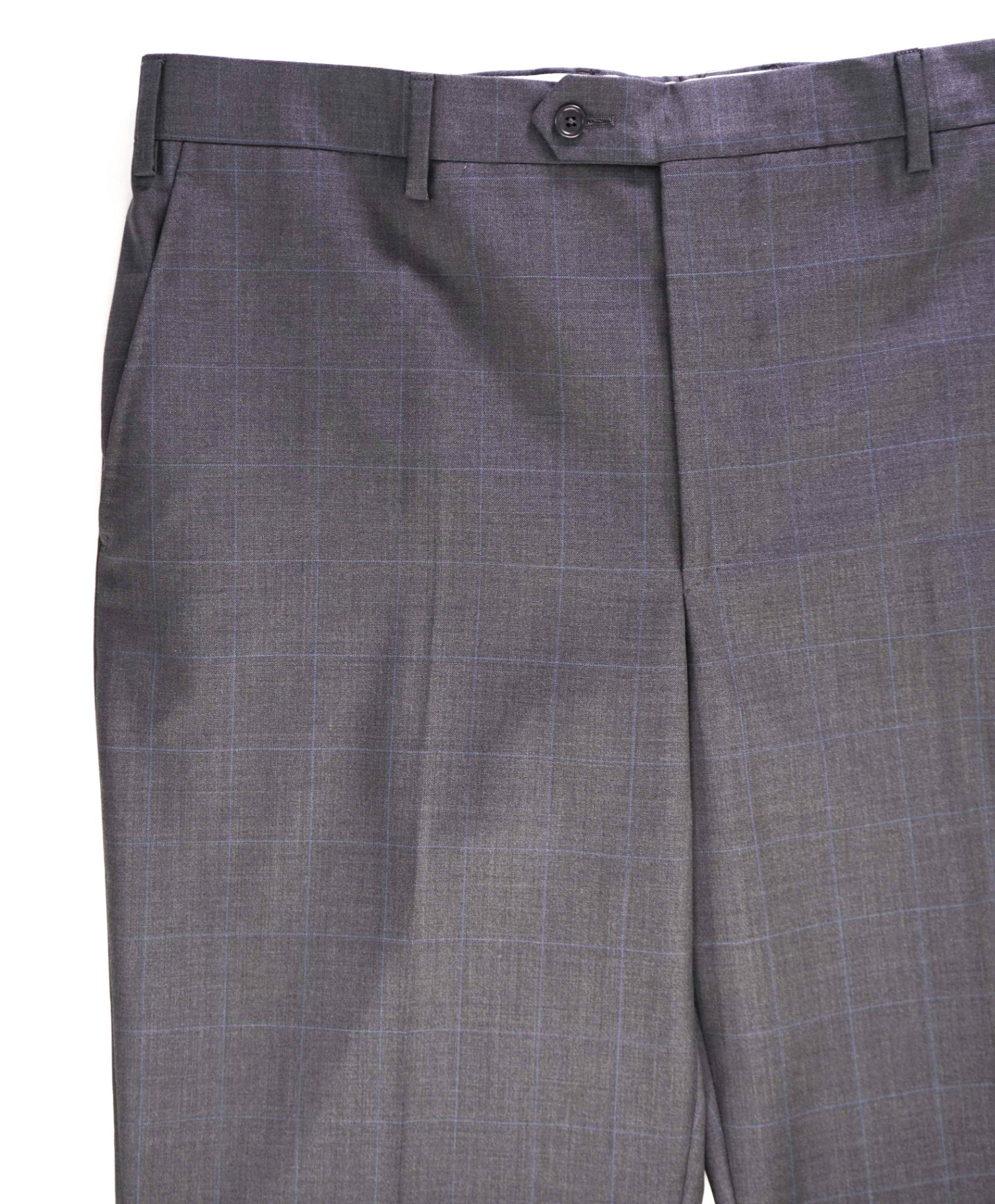$400 Saks Fifth Avenue Charcoal Grey Window Pane Wool Pants 38W