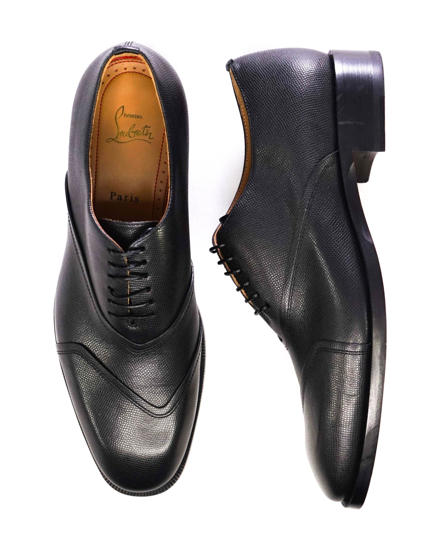 $1,145 CHRISTIAN LOUBOUTIN - *BOABI FLAT* Black Oxfords - 10.5 US (43.5)