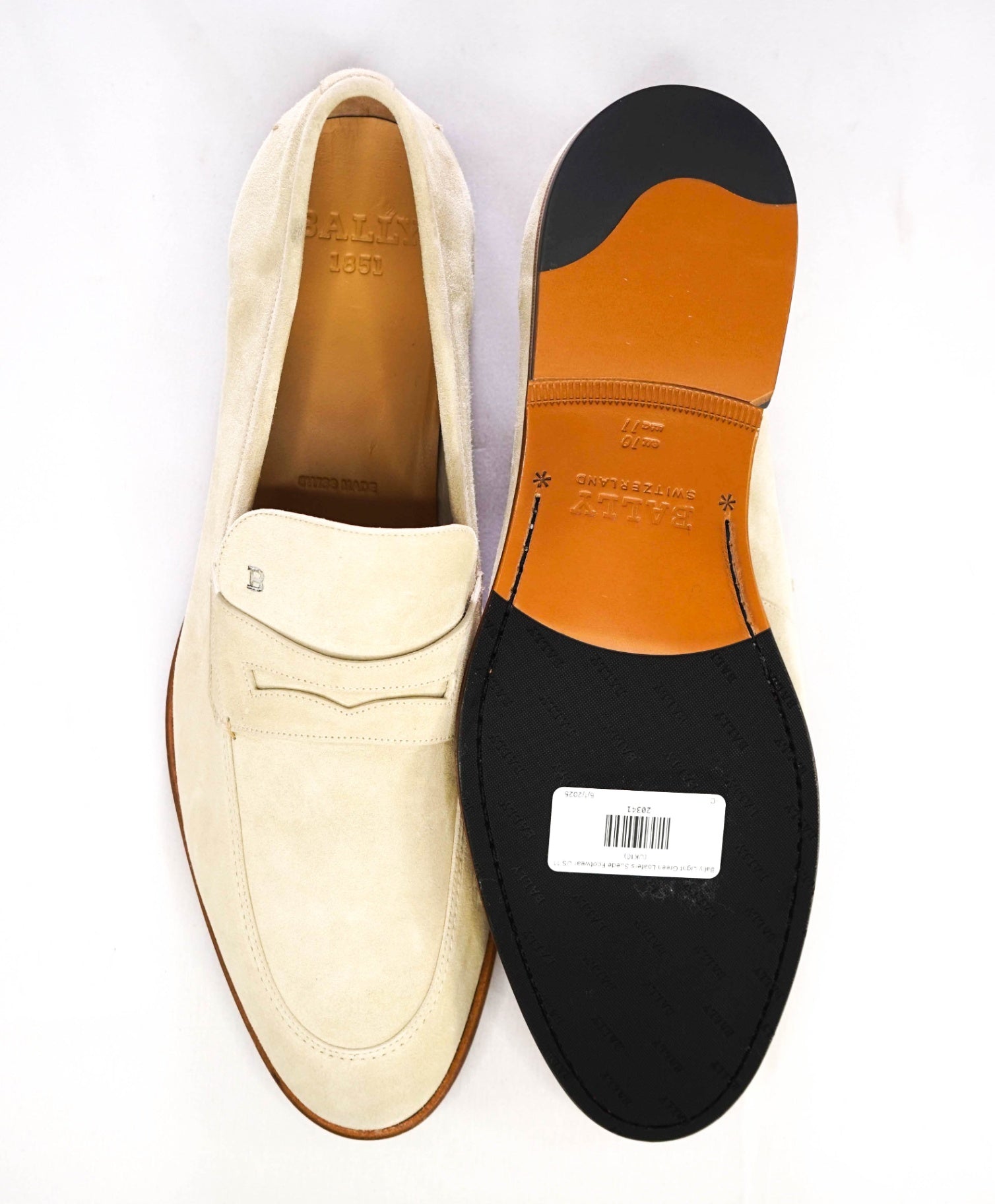 $650 Bally "WEBB" Stone Grey Summer Loafers Suede US 11 (UK10)
