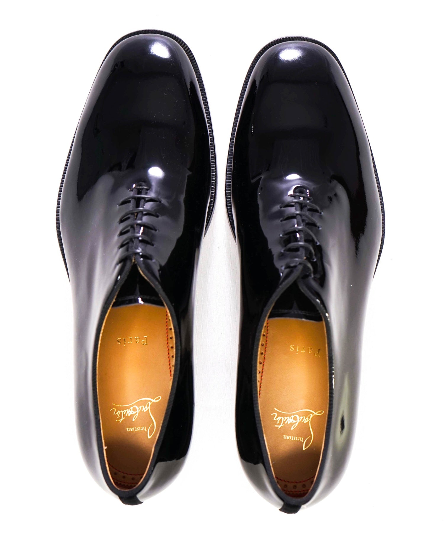 $1,145 CHRISTIAN LOUBOUTIN - *CORTEO* Black Patent Leather Oxfords - 9.5 US (42.5EU)