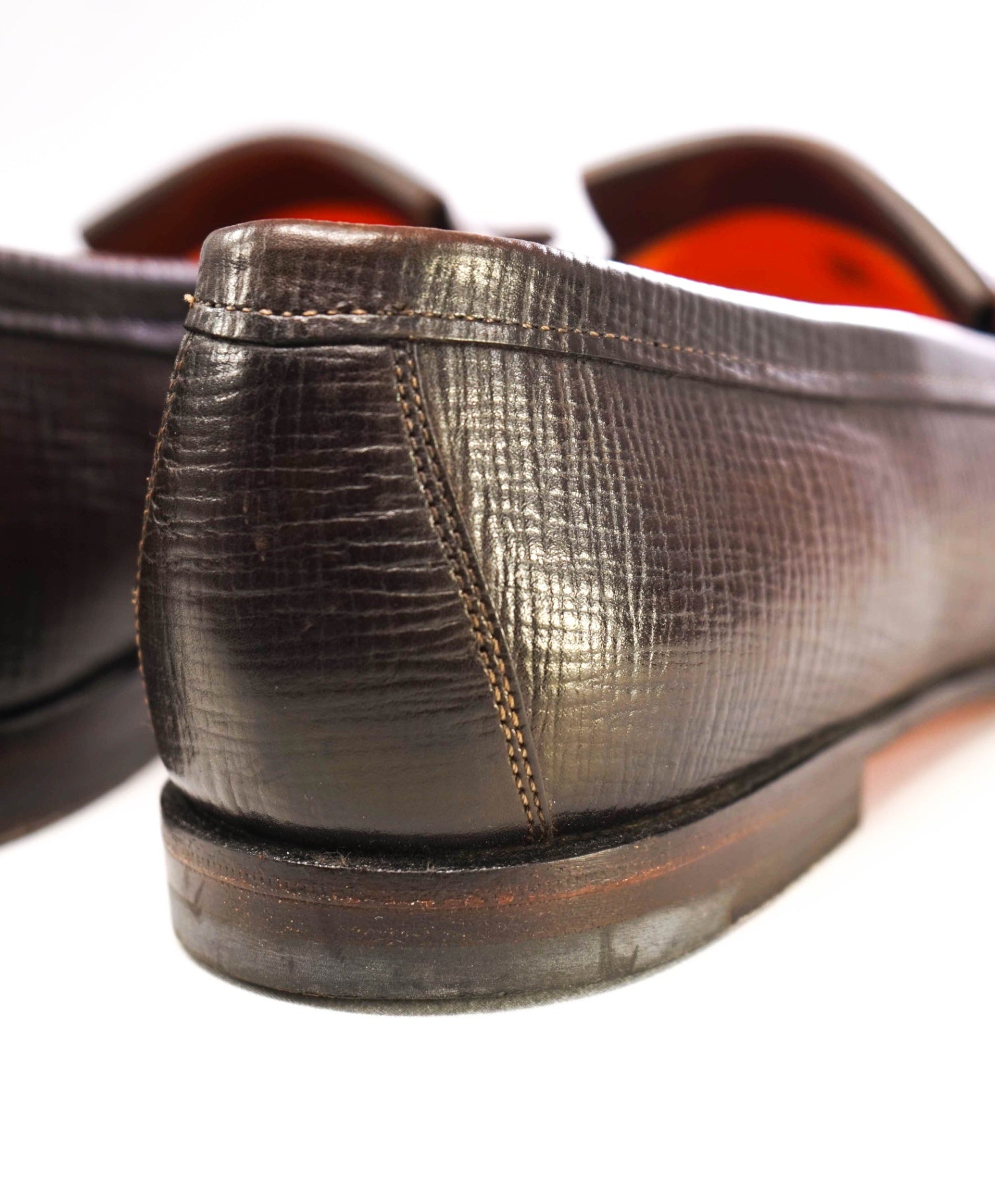 $995 Santoni *GOODYEAR* Brown Tassle Loafers Leather US 11 (UK10)