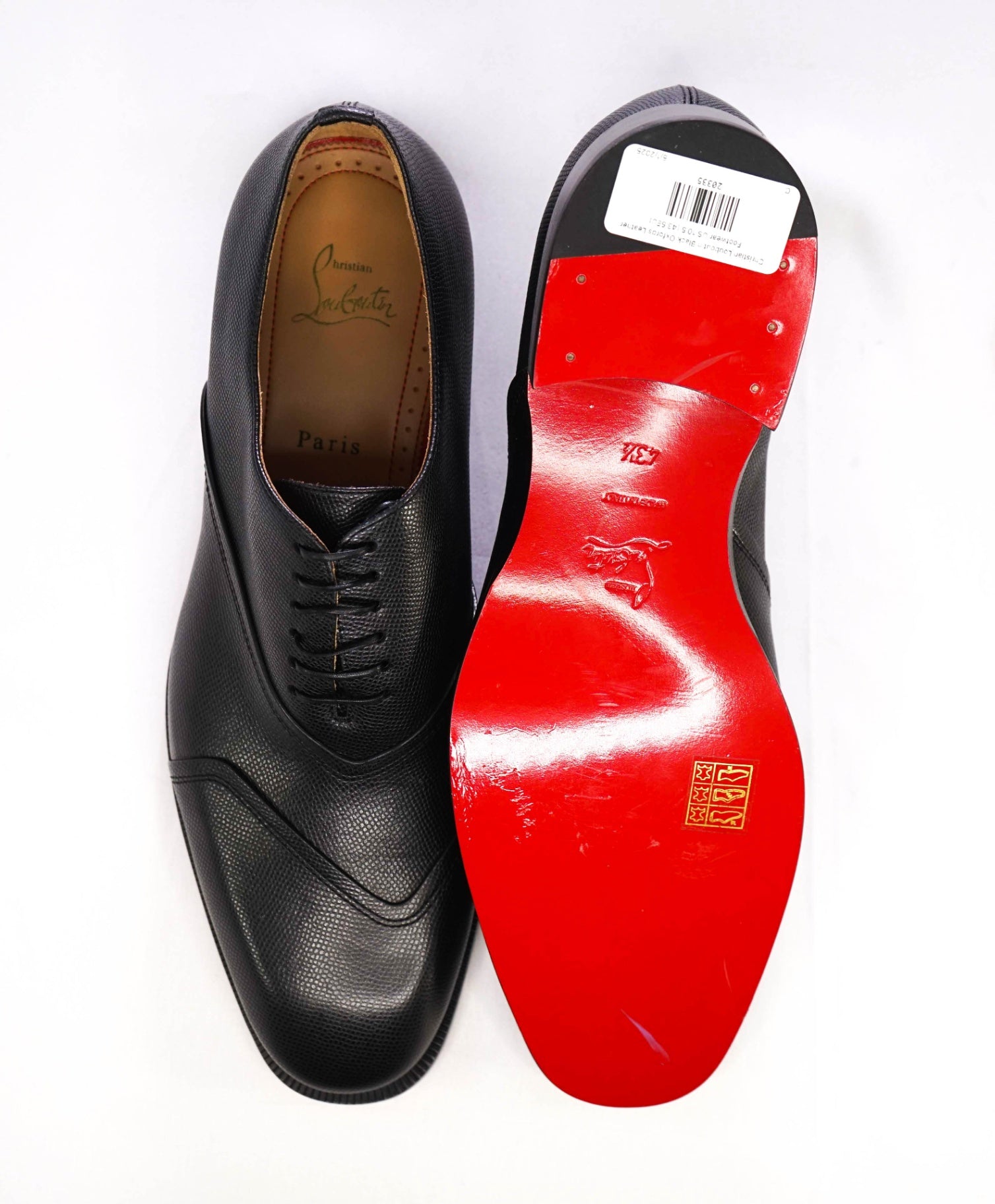 $1,145 CHRISTIAN LOUBOUTIN - *BOABI FLAT* Black Oxfords - 10.5 US (43.5)