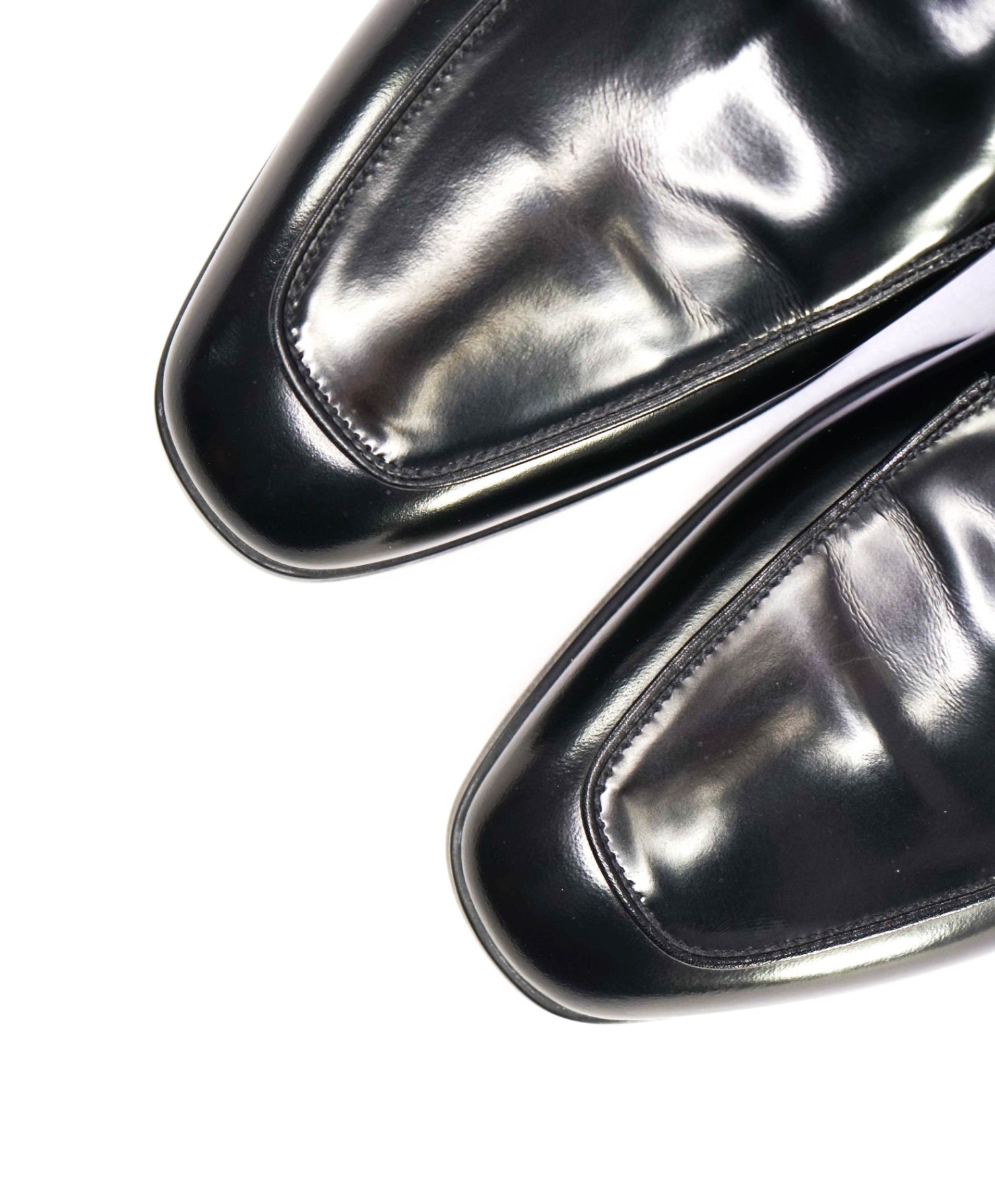 $995 PRADA Black Logo Leather Loafers US 8 (7UK)