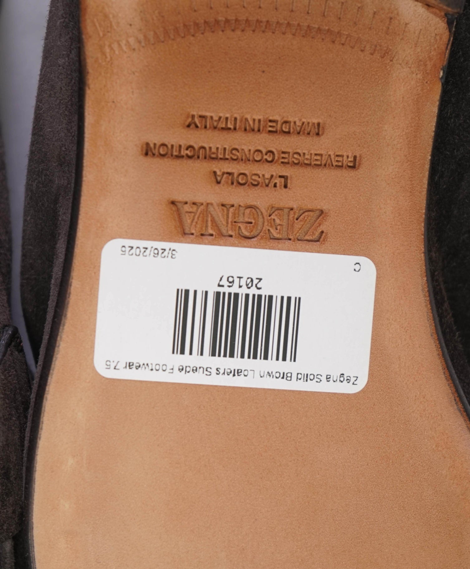 $990 Zegna Solid Brown Loafers Suede L'Asola 7.5 US (6.5EU)