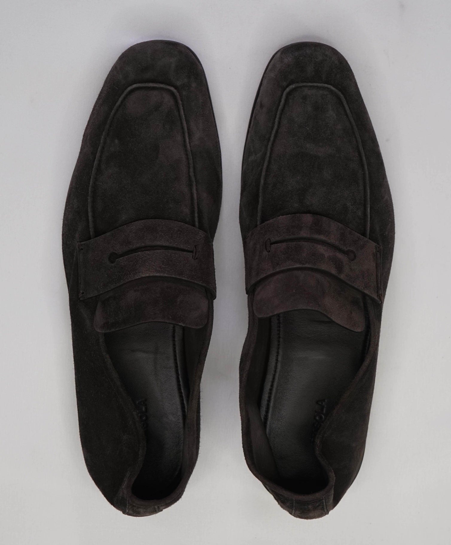 $990 Zegna Solid Brown Loafers Suede L'Asola 7.5 US (6.5EU)