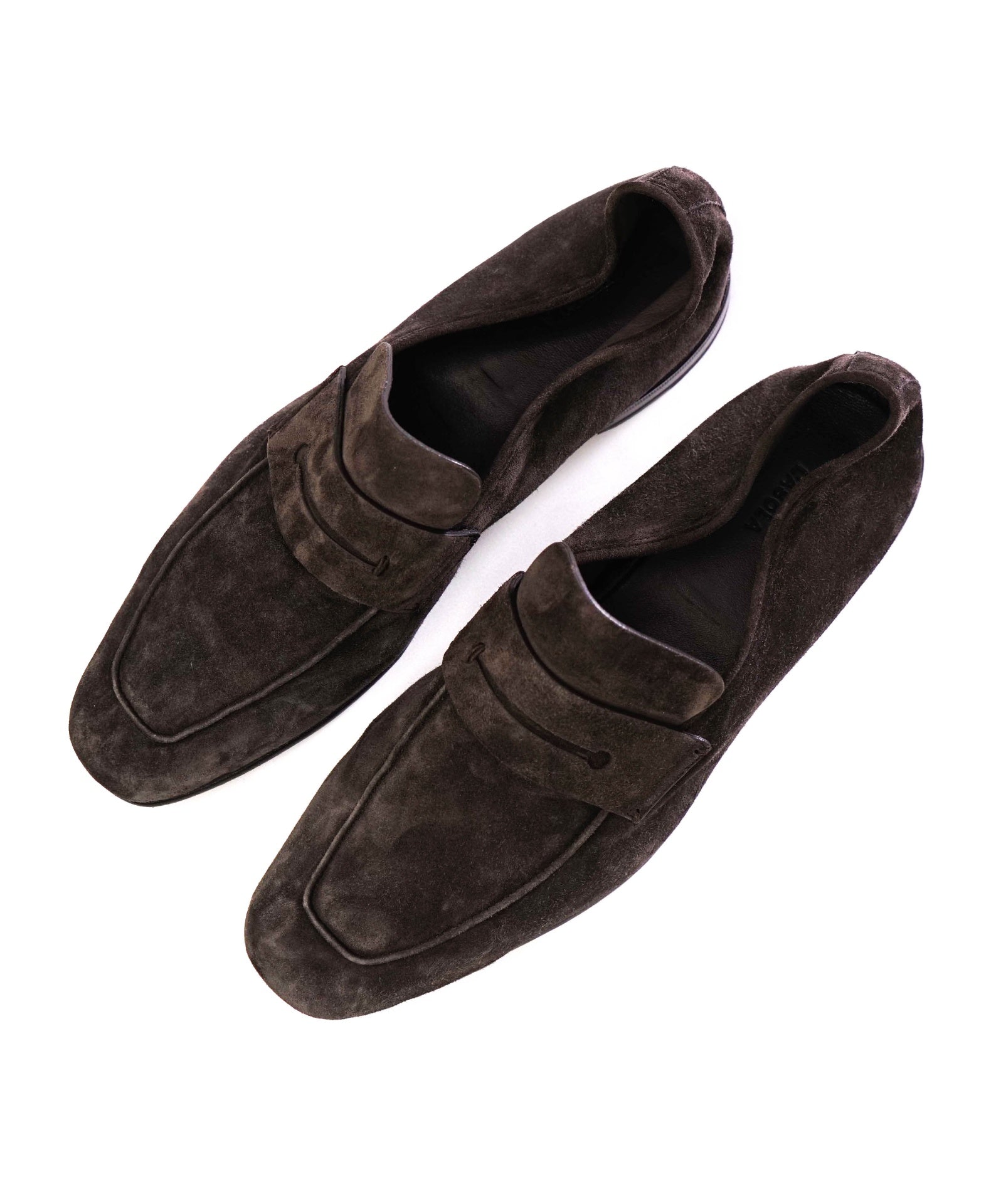 $990 Zegna Solid Brown Loafers Suede L'Asola 7.5 US (6.5EU)