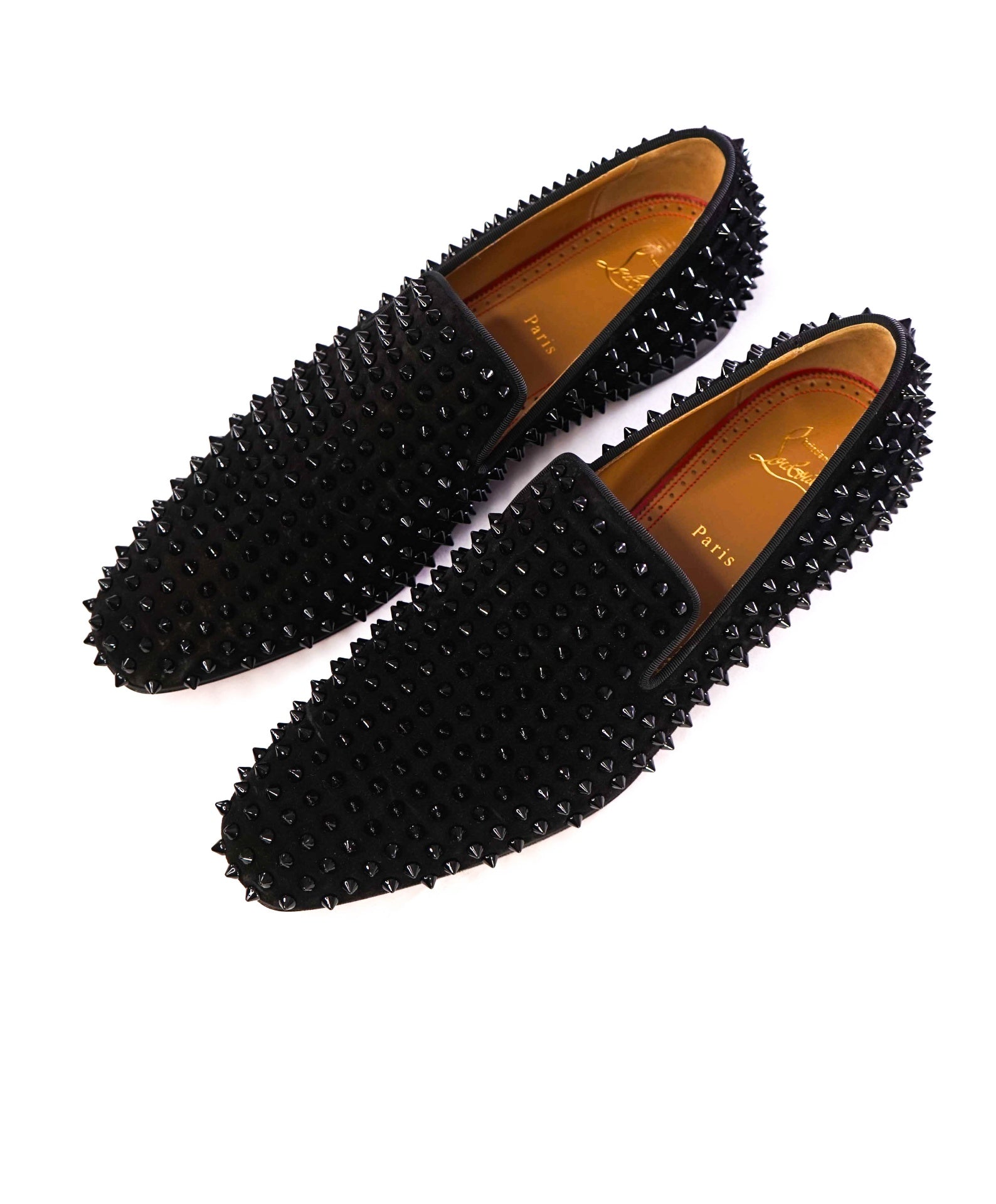 $1,395 Christian Louboutin Black Dandelion Spikes Loafers US 11 (44EU)