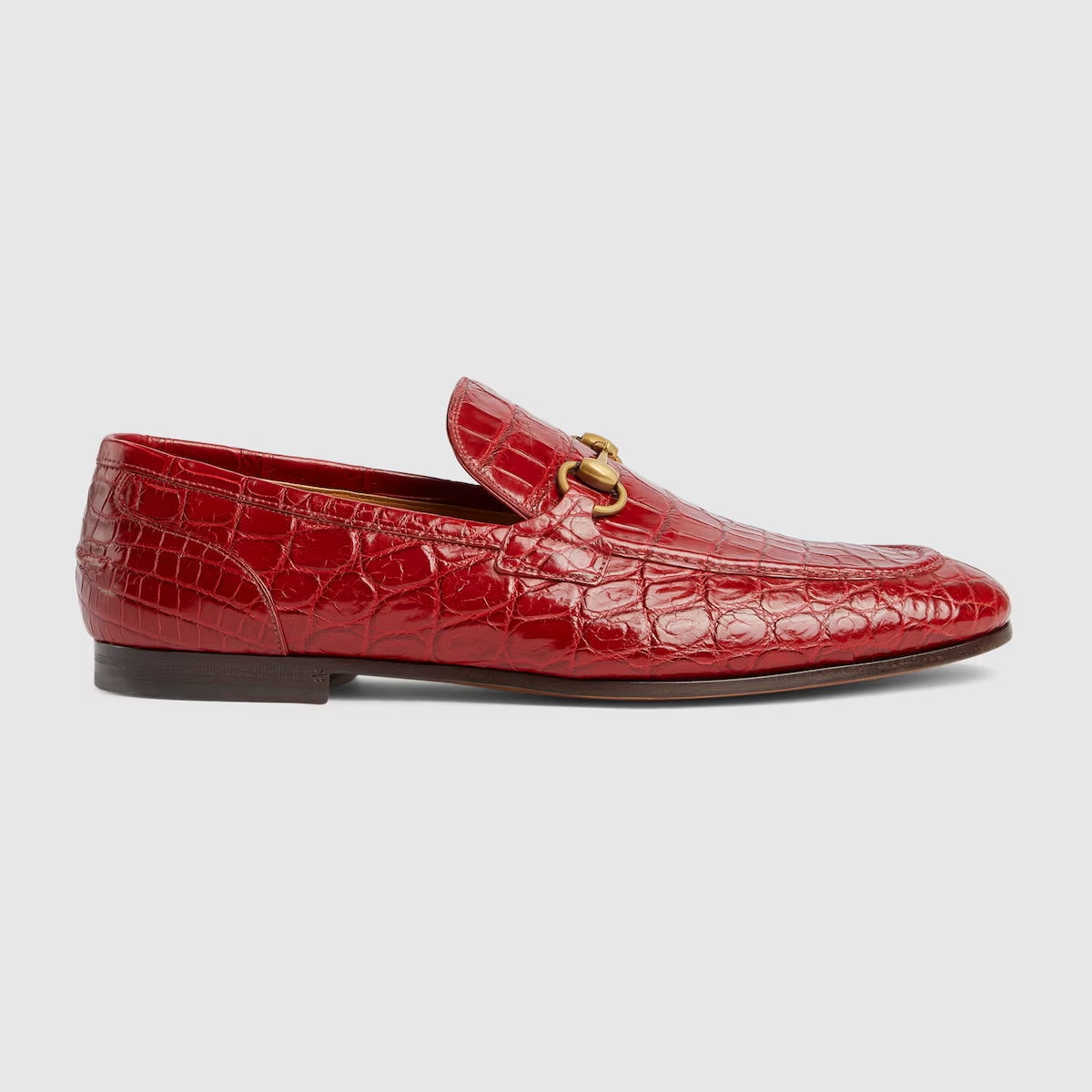 $4,300 GUCCI "JORDAAN" Crocodile Skin Red Loafers 6.5 US (6G)