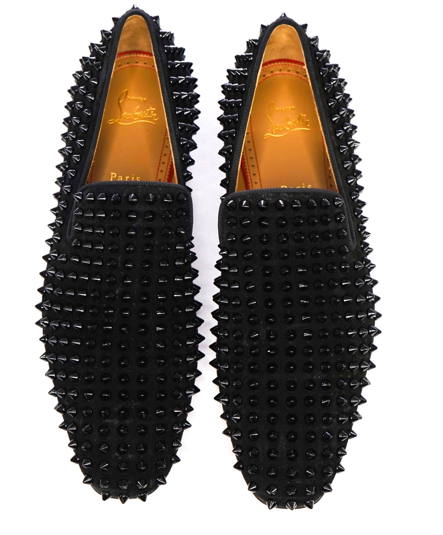 $1,395 Christian Louboutin Black Dandelion Spikes Loafers US 8 (41EU)