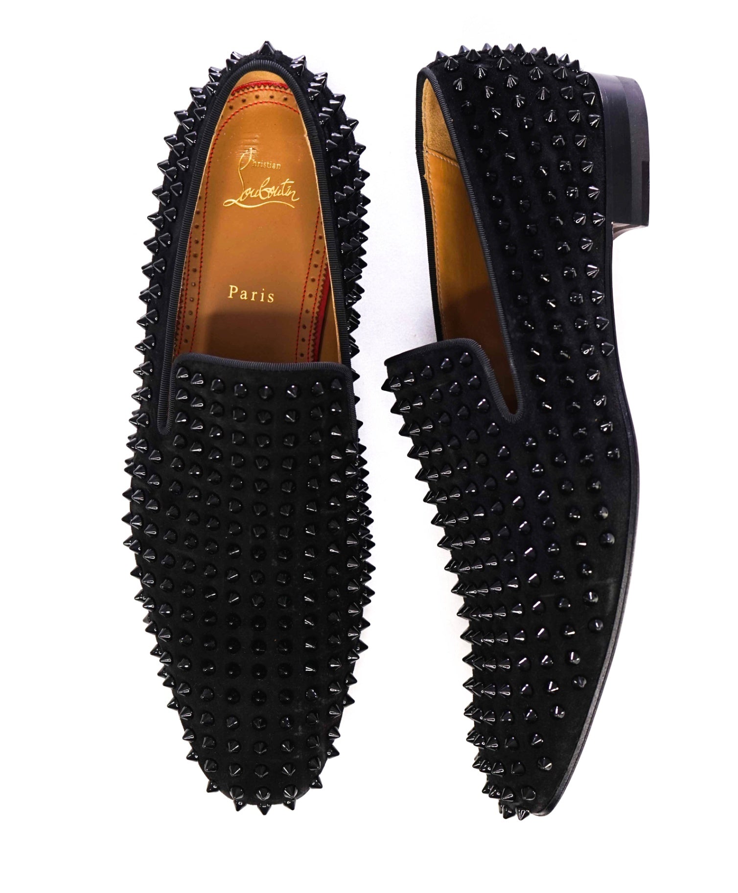 $1,395 Christian Louboutin Black Dandelion Spikes Loafers US 11 (44EU)