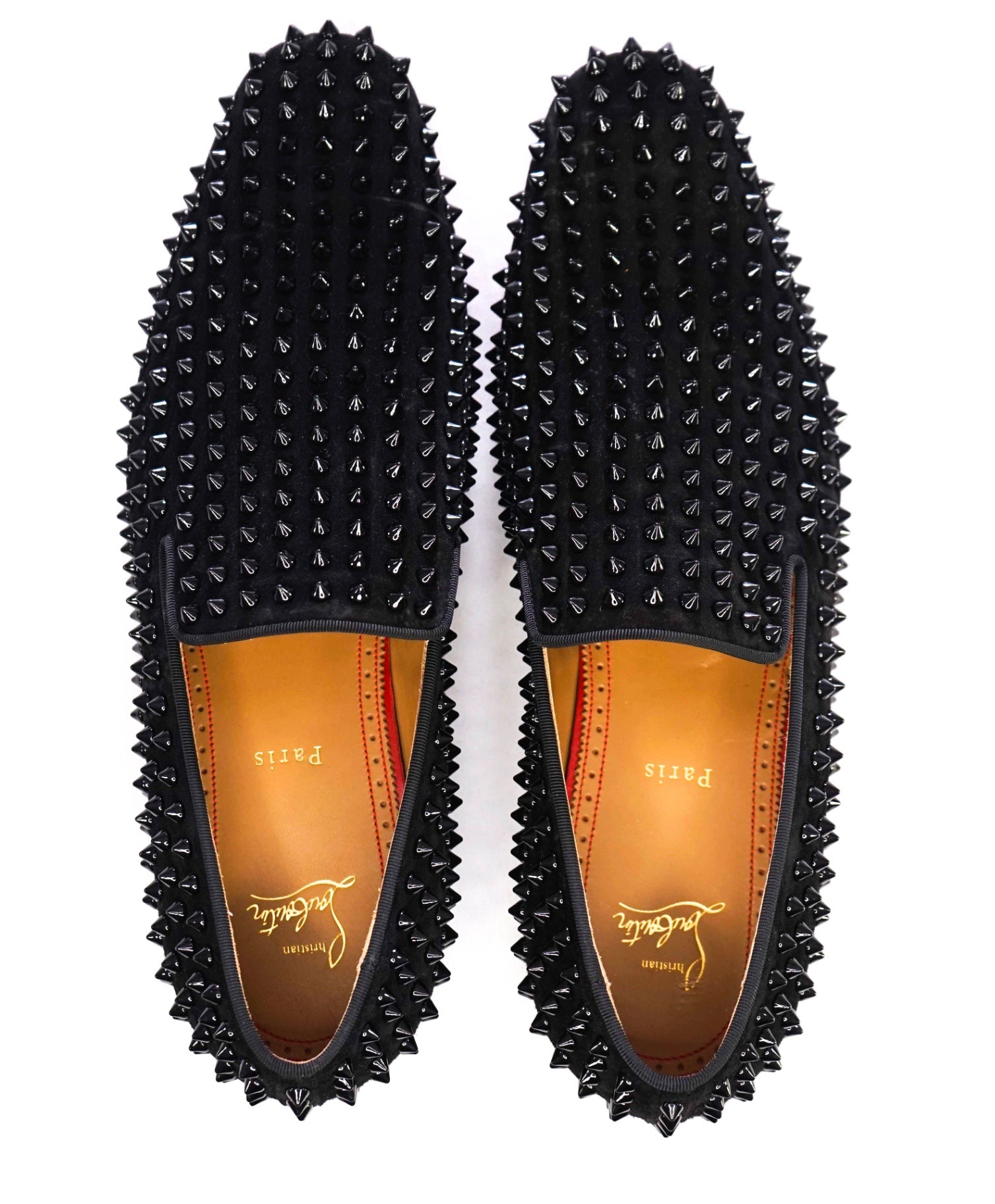 $1,395 Christian Louboutin Black Dandelion Spikes Loafers US 11 (44EU)